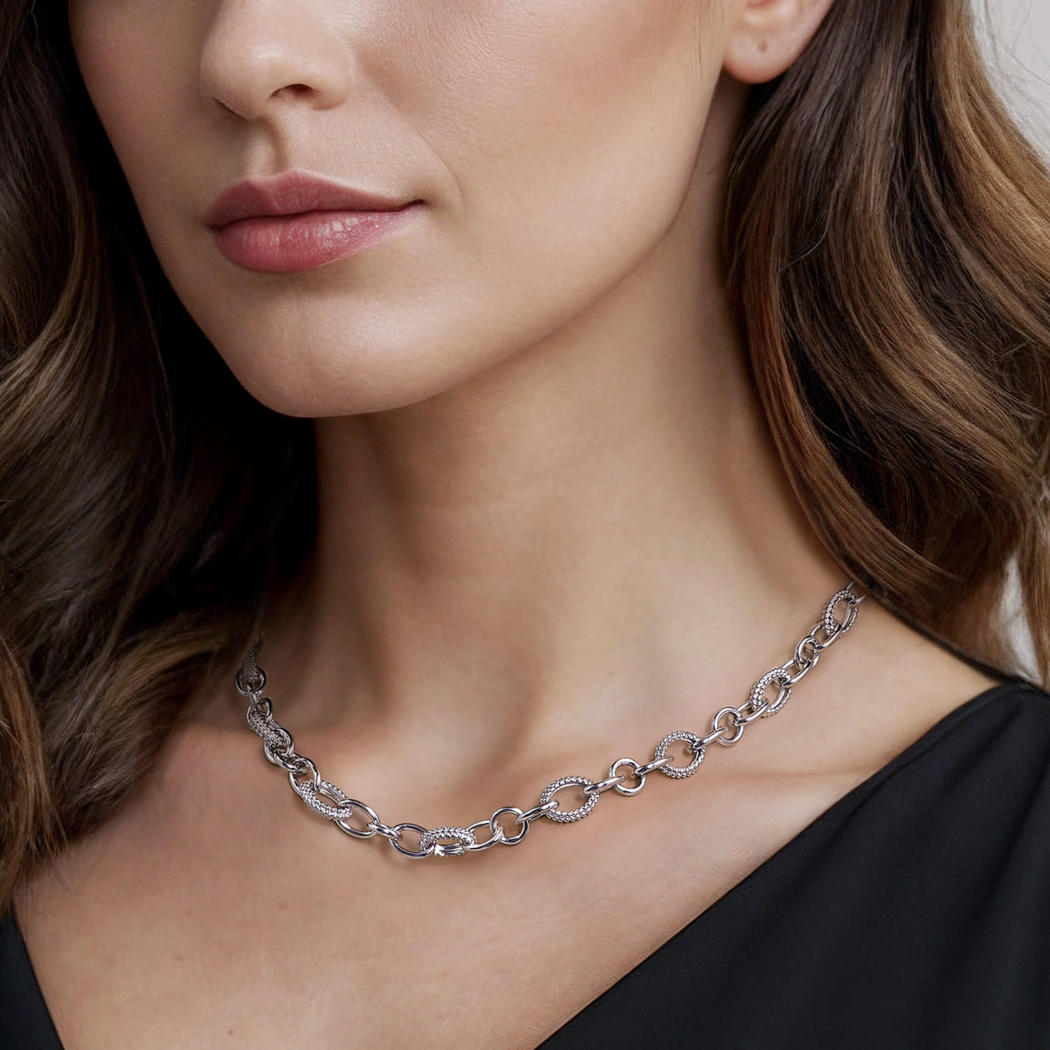 925 Sterling Silver Bujukan Link Chain Necklace