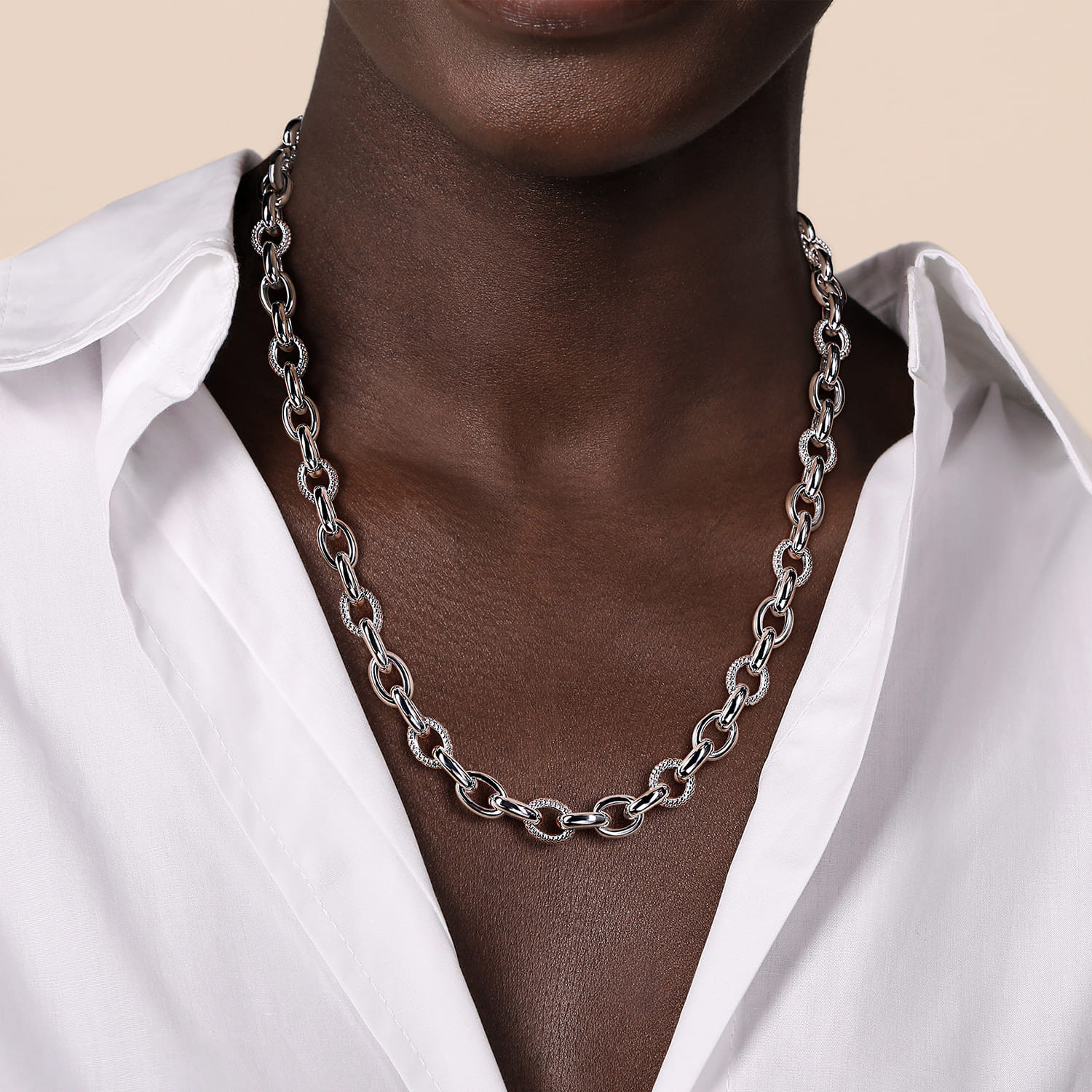 925 Sterling Silver Oval Link Chain Necklace