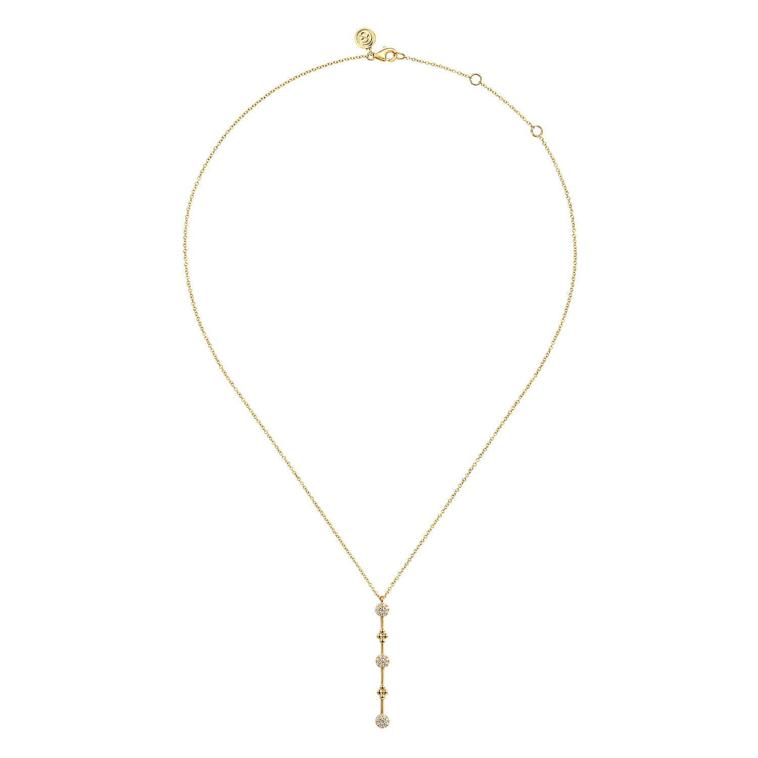 14K Yellow Gold Bujukan Diamond Bar Necklace