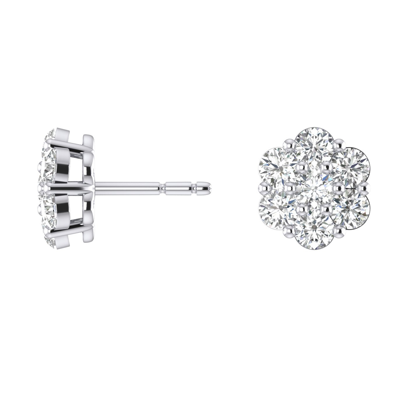 Flower Cluster Lab Grown Diamond Earrings
