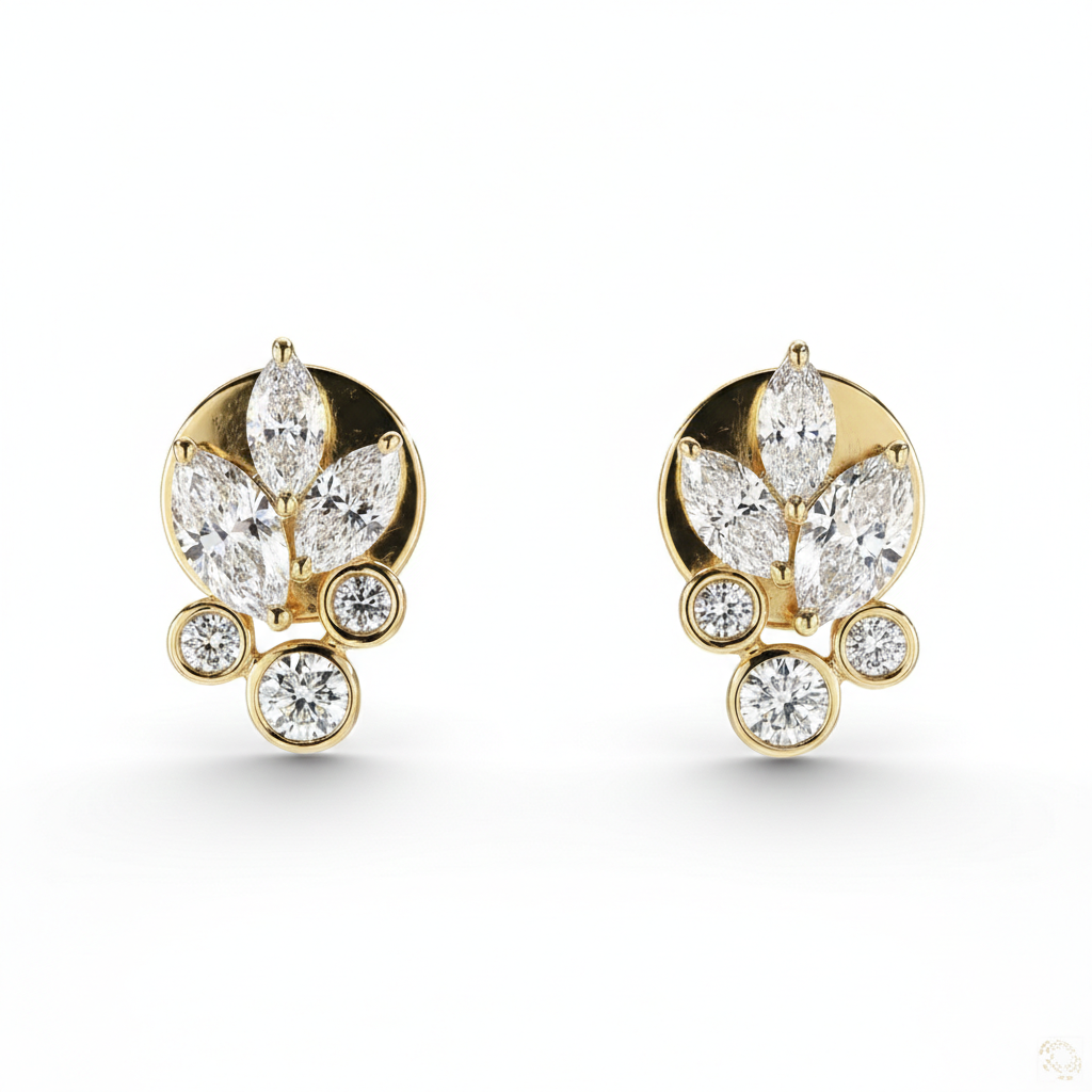 Blooming Round & Marquise Lab Grown Diamond Earrings