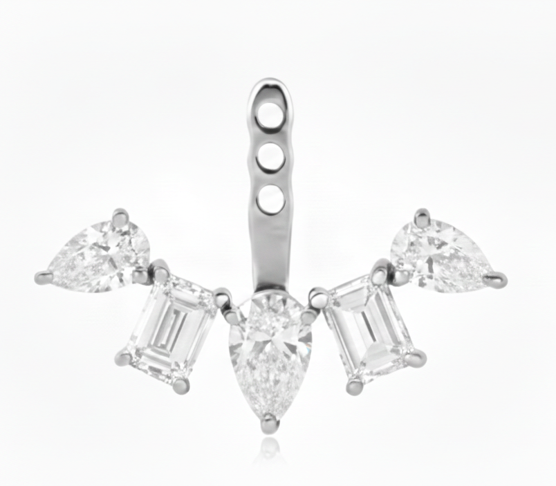 Multi-Shape Lab Grown Diamond Jacket Earrings