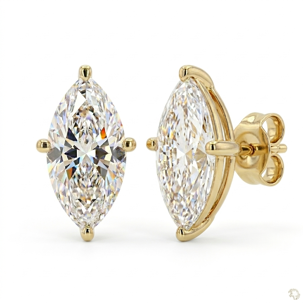 Marquise Lab Grown Diamond Stud Earrings