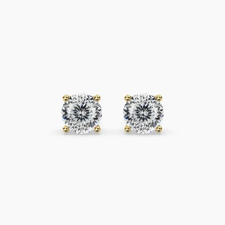 Portuguese Cut Lab Grown Diamond Stud Earrings