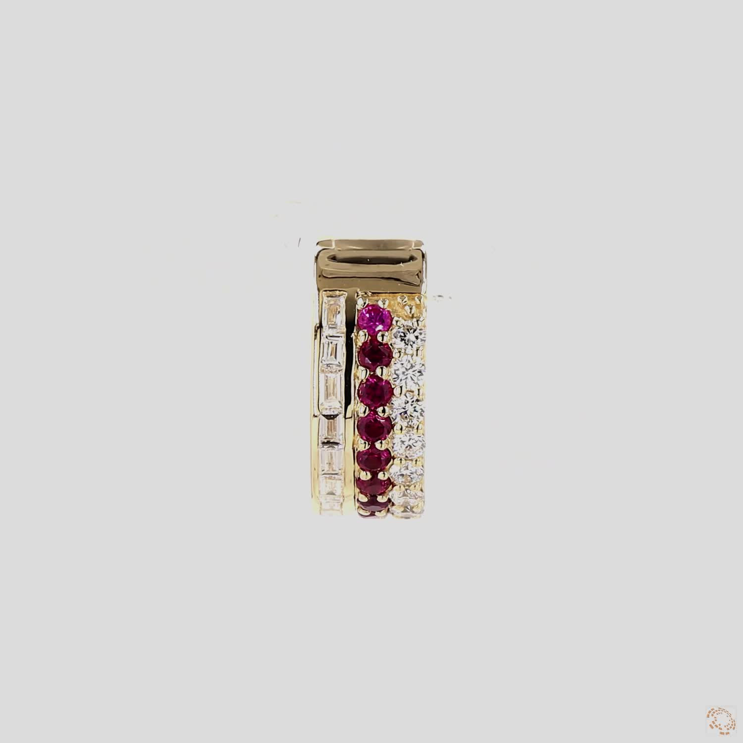 Ruby & Lab Grown Diamond Ear Cuffs