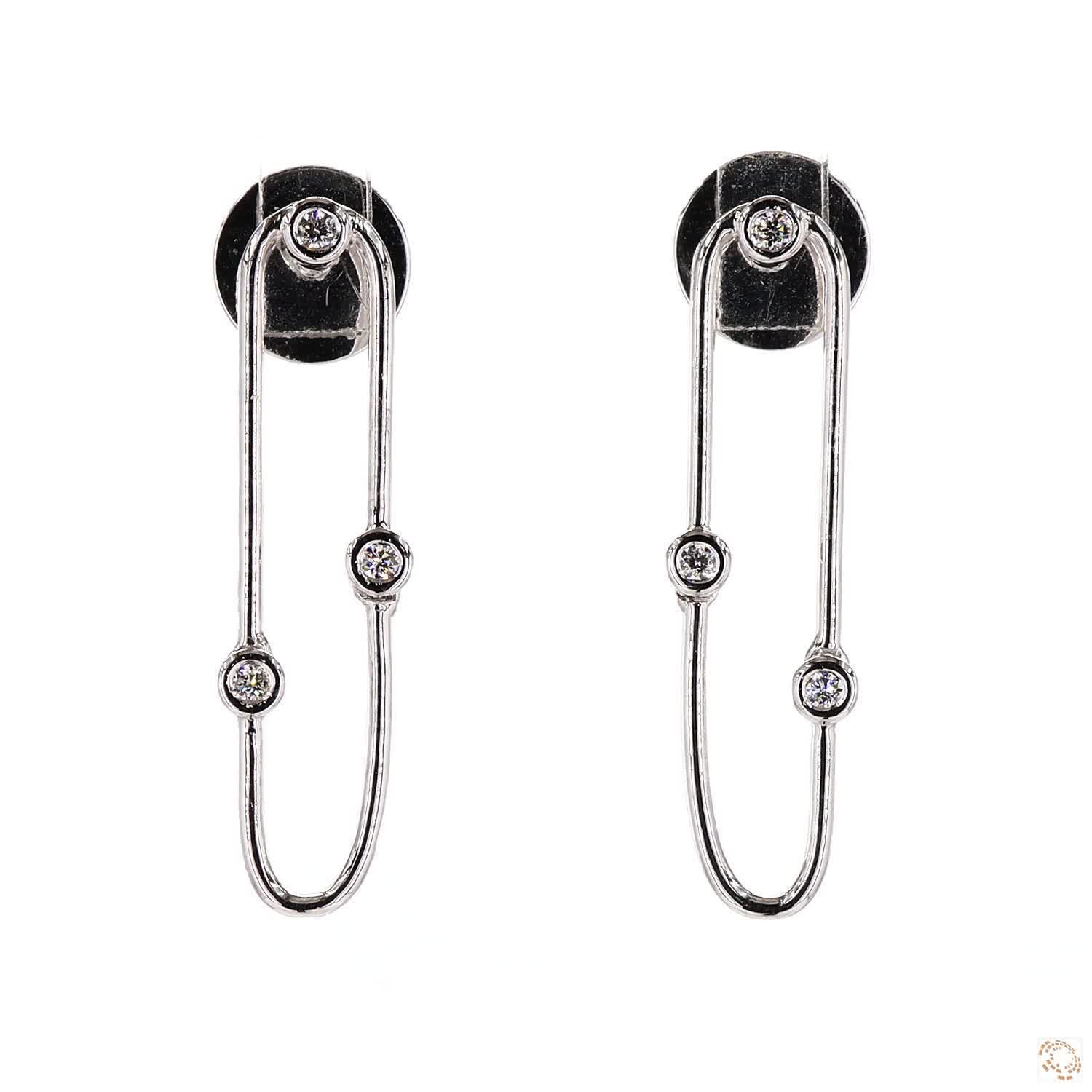 Paperclip Link Lab Grown Diamond Drop Earrings