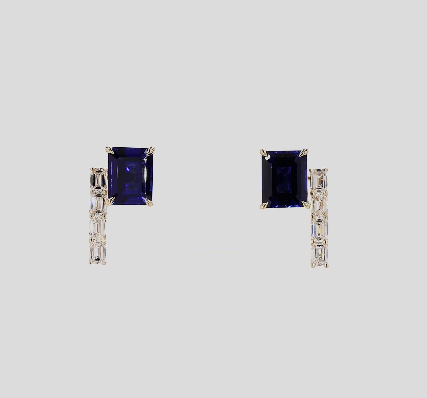 Midnight Cascade Gemstone & Lab Grown Diamond Earrings