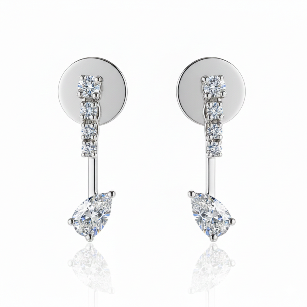 Pear Lab Grown Diamond Jacket Earrings