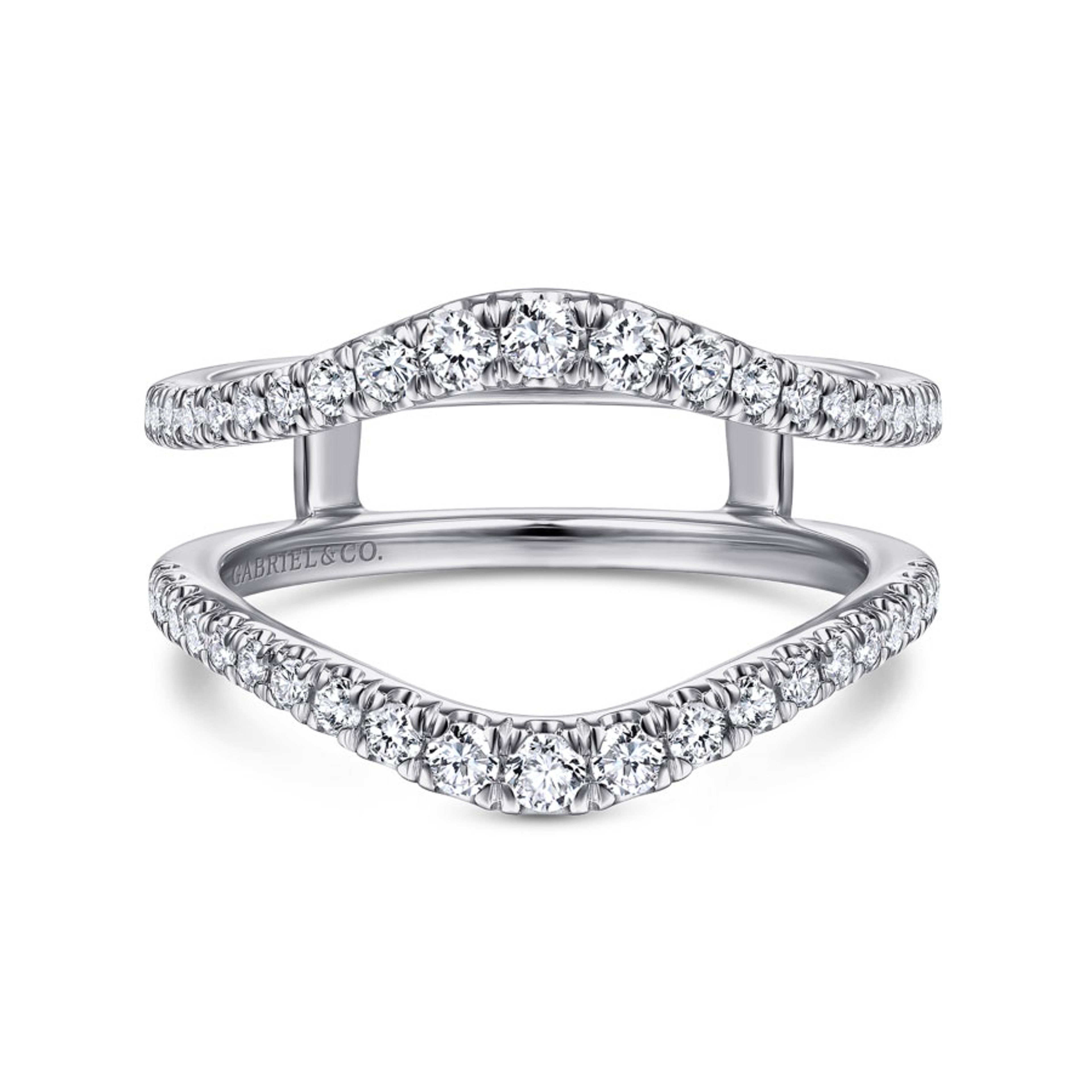14K gold curved diamond ring enhancer