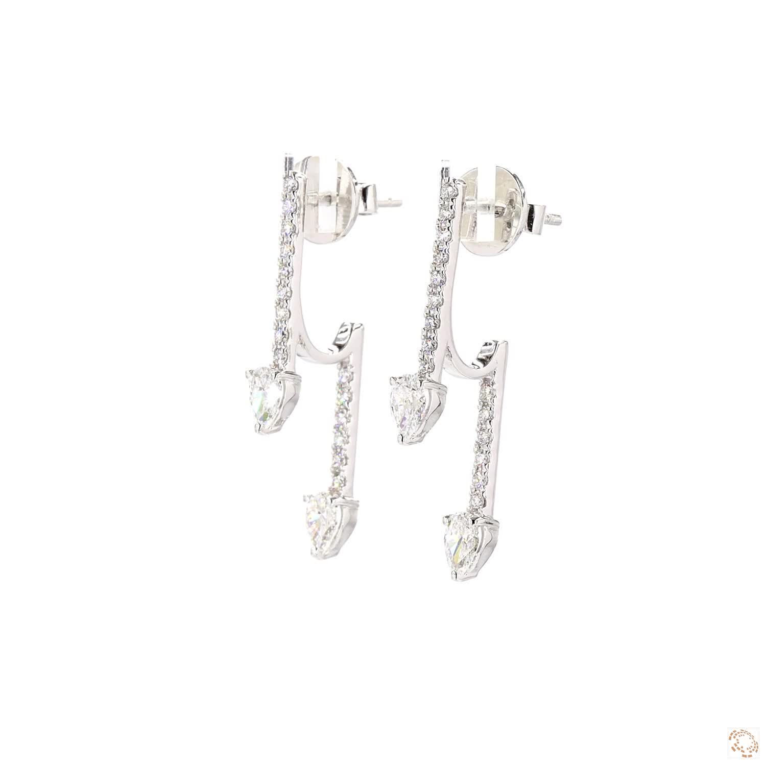 Pear Arrow Lab Grown Diamond Statement Earrings