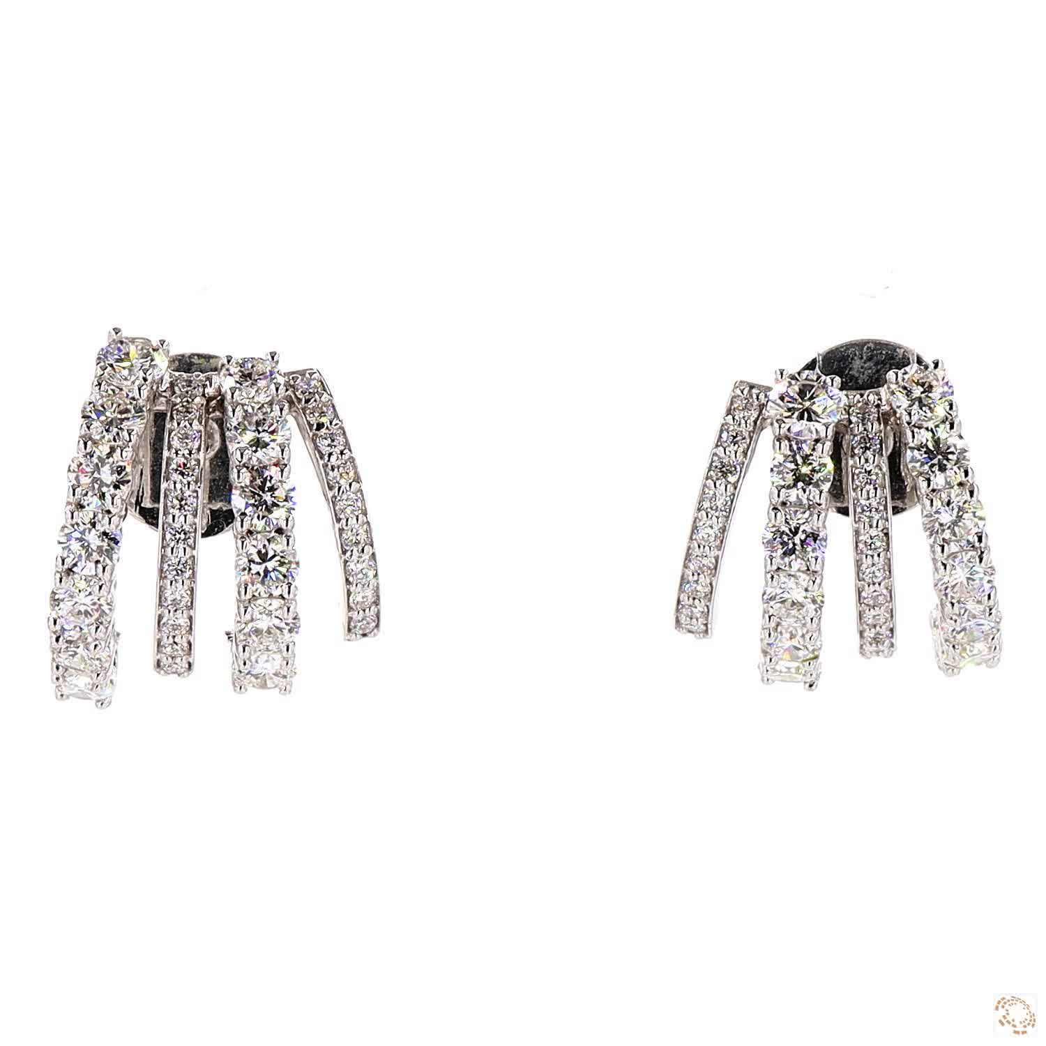 Multi Round Lab Grown Diamond Huggie Earrings