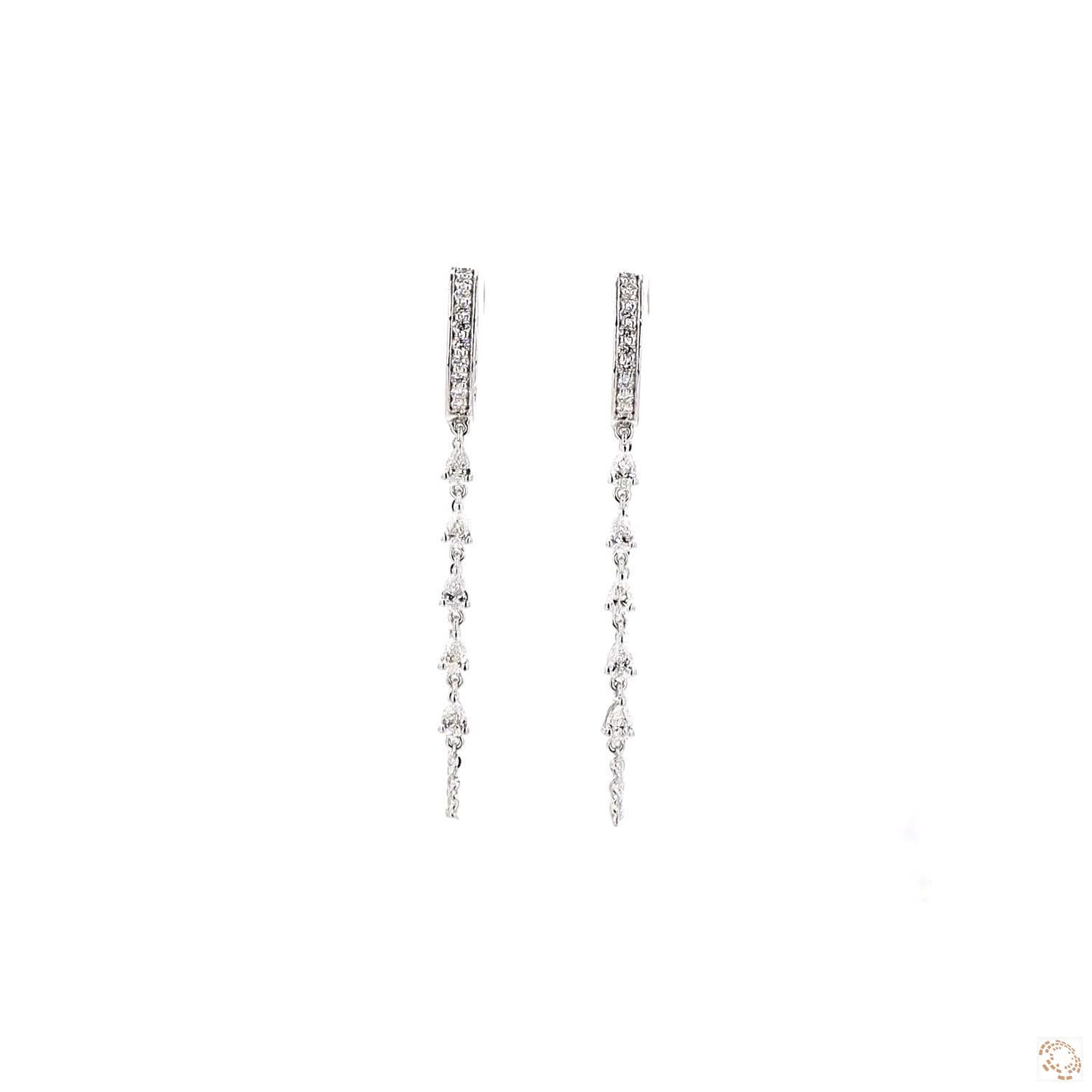 Pear Graduated Lab Grown Diamond Huggie Earrings