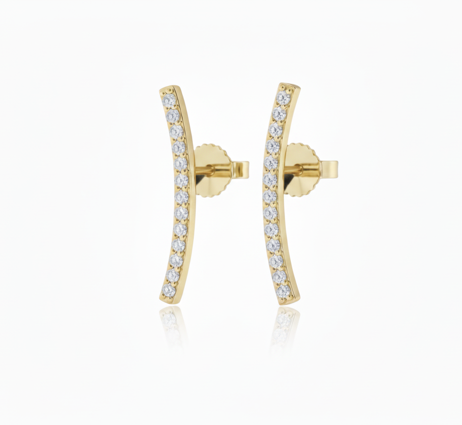 Crescent Lab Grown Diamond Earrings