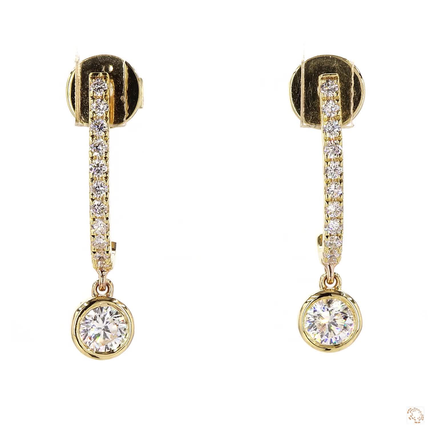 Arc Round Bezel Lab Grown Diamond Huggie Earrings