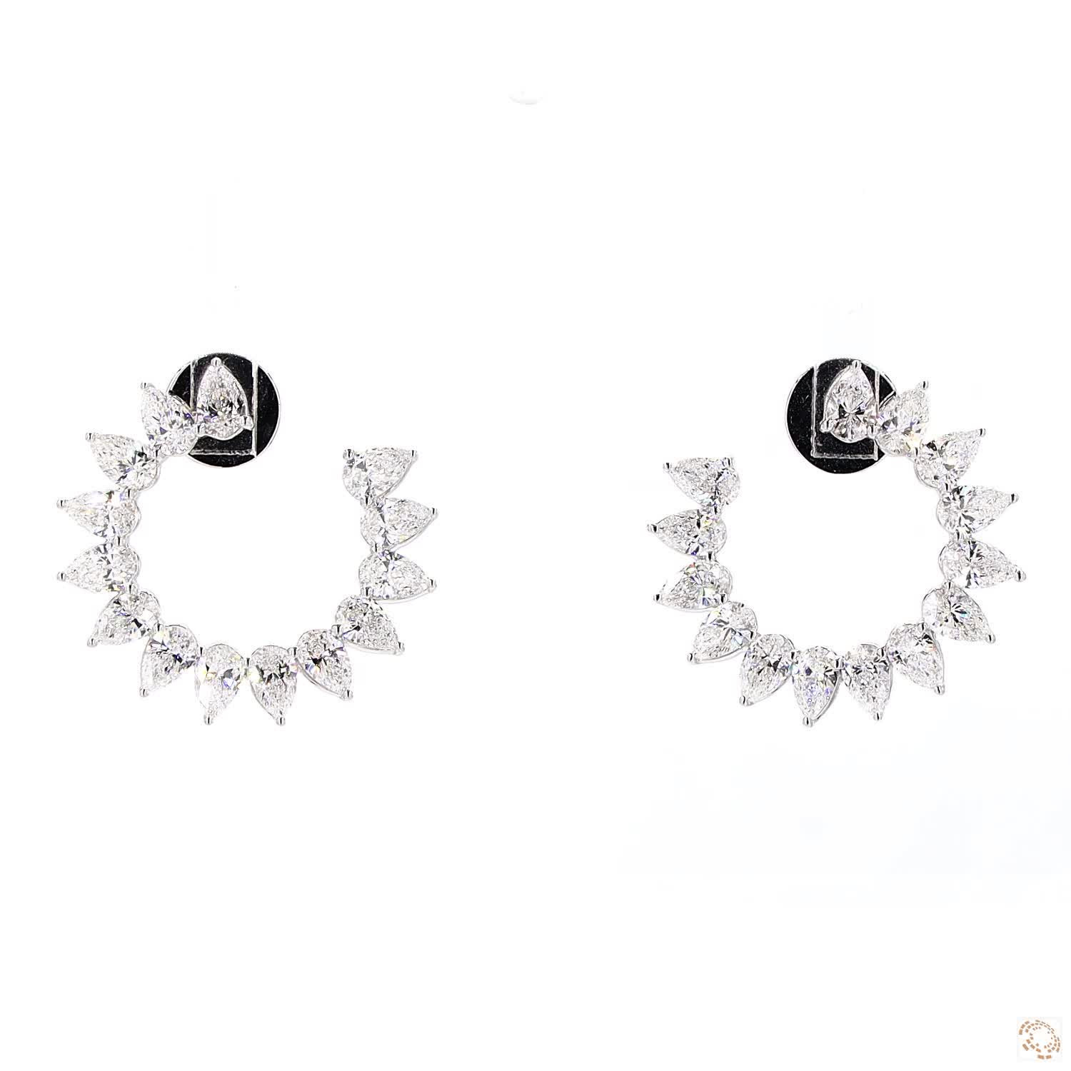 Pear Loop Lab Grown Diamond Hoop Earrings