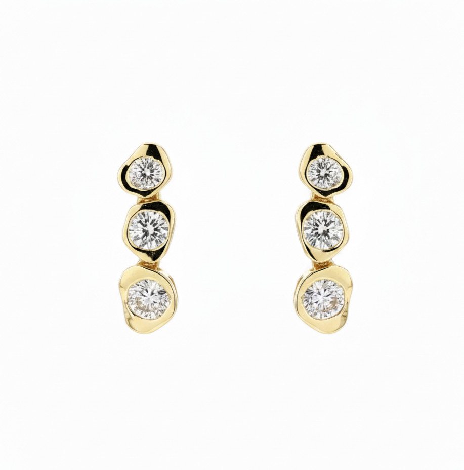 Melted Bezel Lab Grown Diamond Drop Earrings