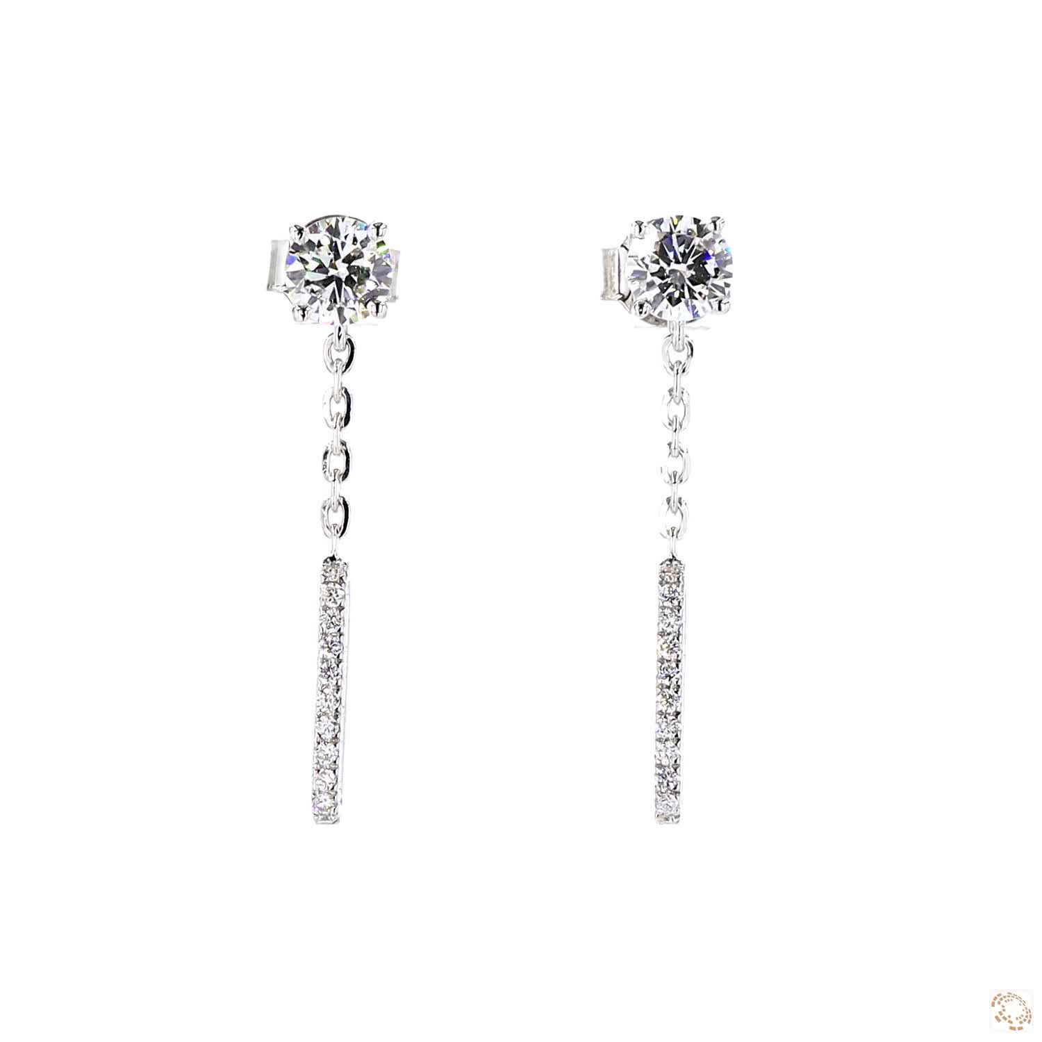 Paperclip Lab Grown Diamond Stud Drop Earrings