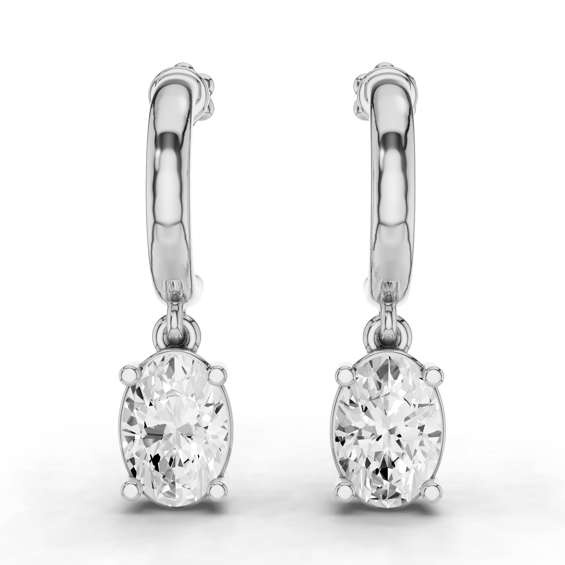 Arc Oval Lab Grown Diamond Hoop Earrings