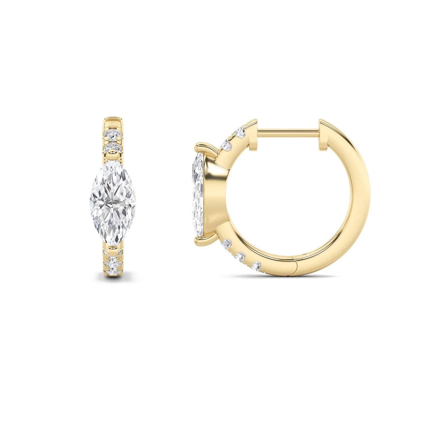 Marquise Lab Grown Diamond Huggie Earrings
