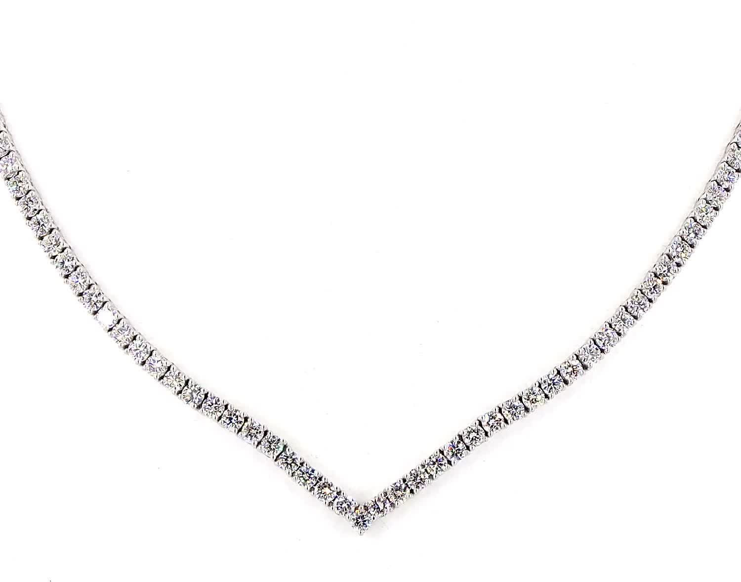V-Shape Lab Grown Diamond Tennis Necklace
