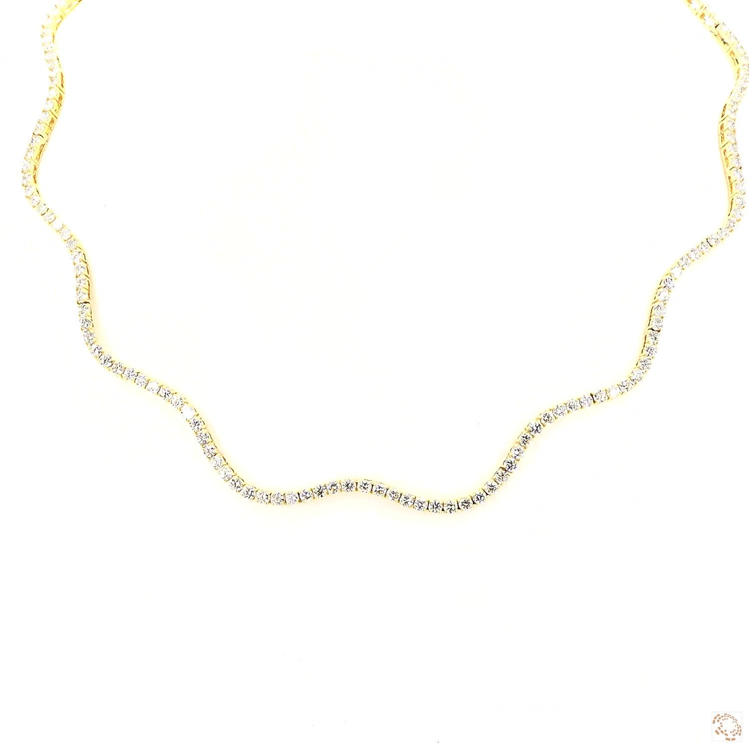 Wave Line Lab Grown Diamond Necklace