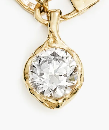 Melting Round Lab Grown Diamond Pendant Necklace
