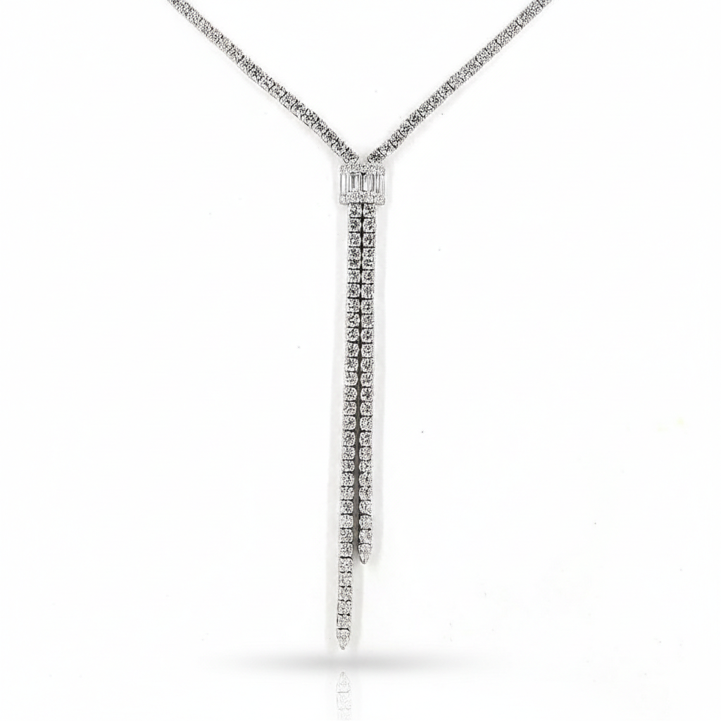 Lab Grown Diamond Tennis Lariat Necklace