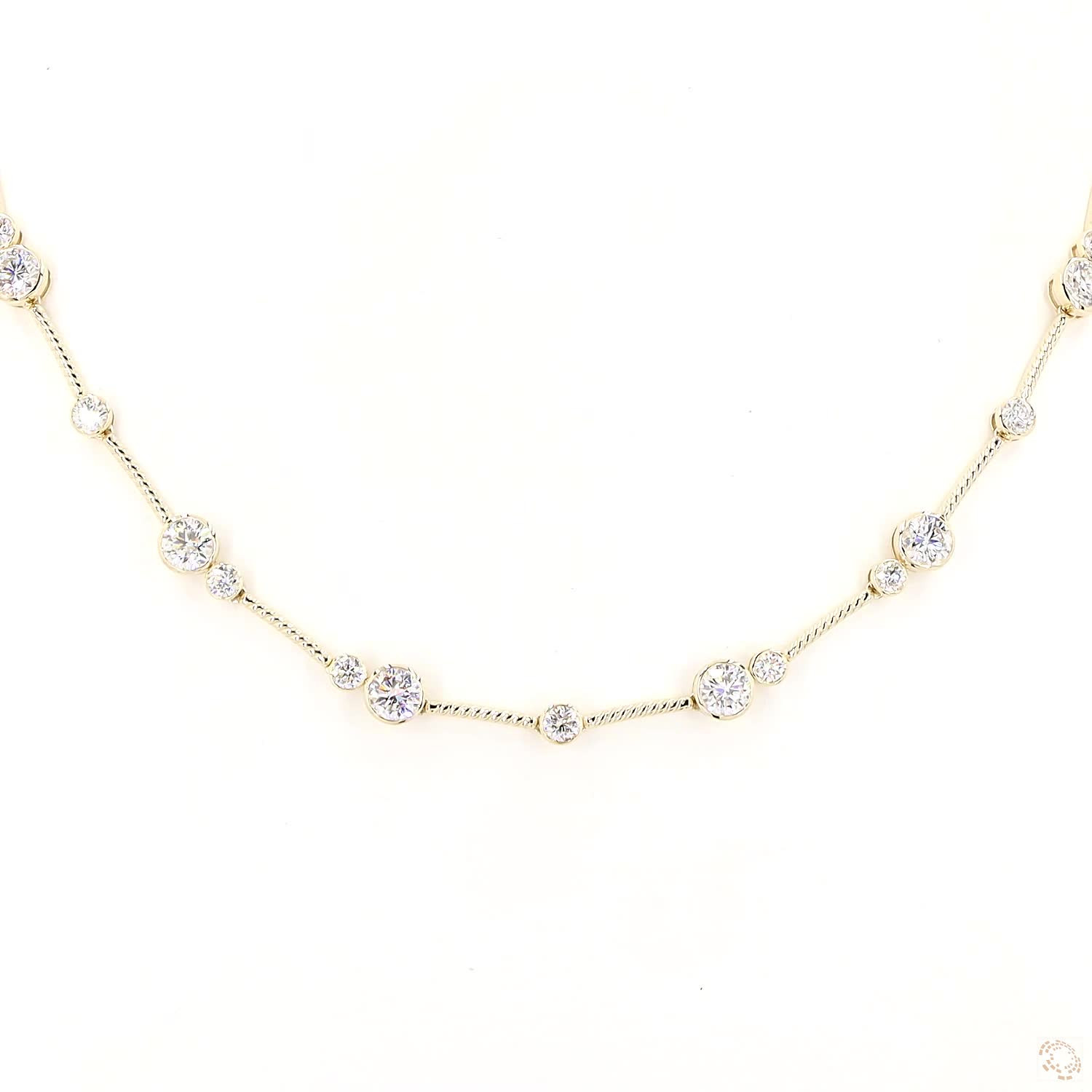 Round Duo Bezel Lab Grown Diamond Necklace