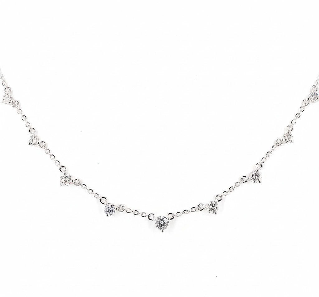 Graduated Lab Grown Diamond Chain Necklace