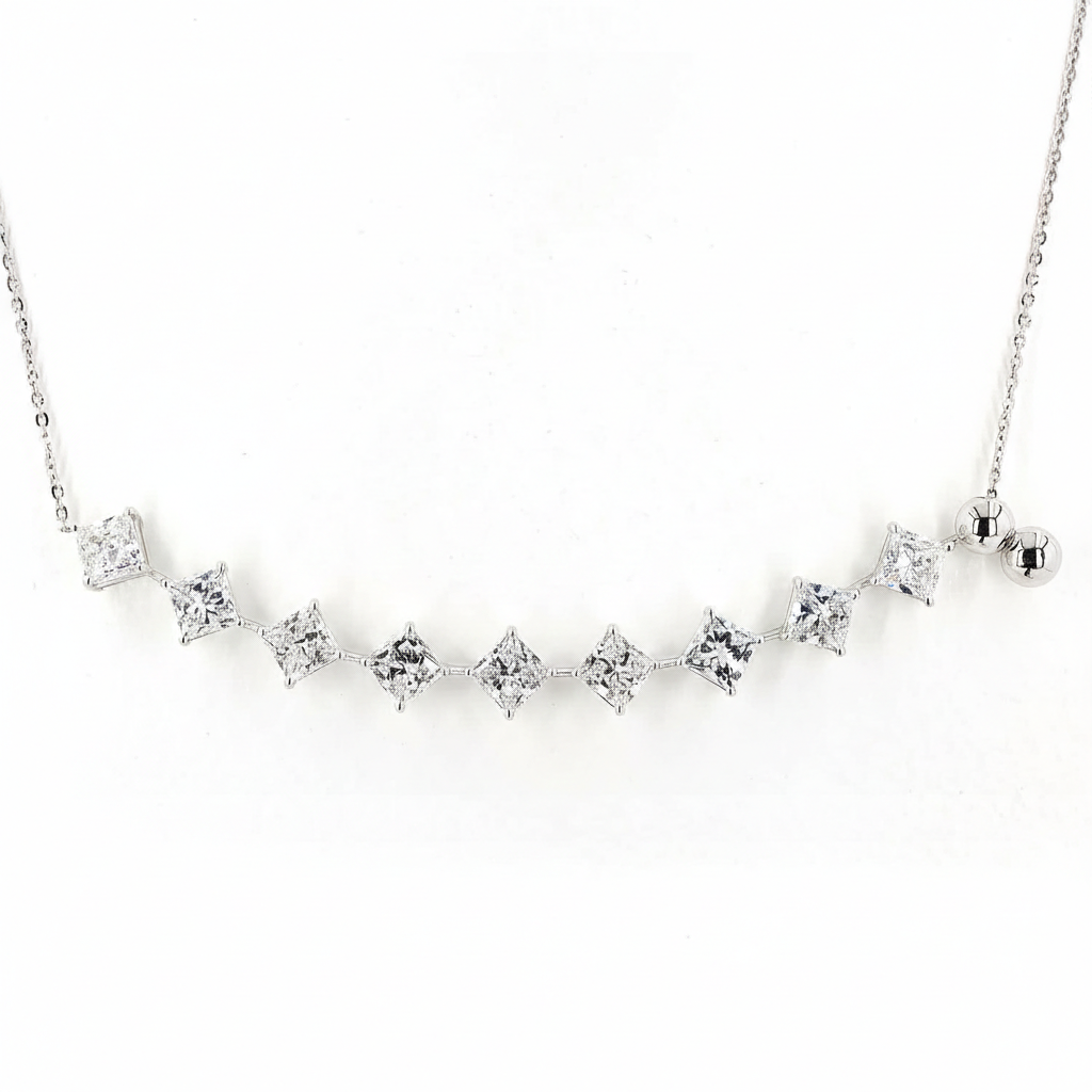 Princess Smile Lab Grown Diamond Graduated Necklace