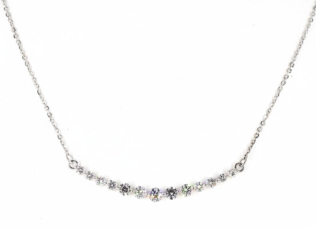 Round Smile Lab Grown Diamond Graduated Necklace