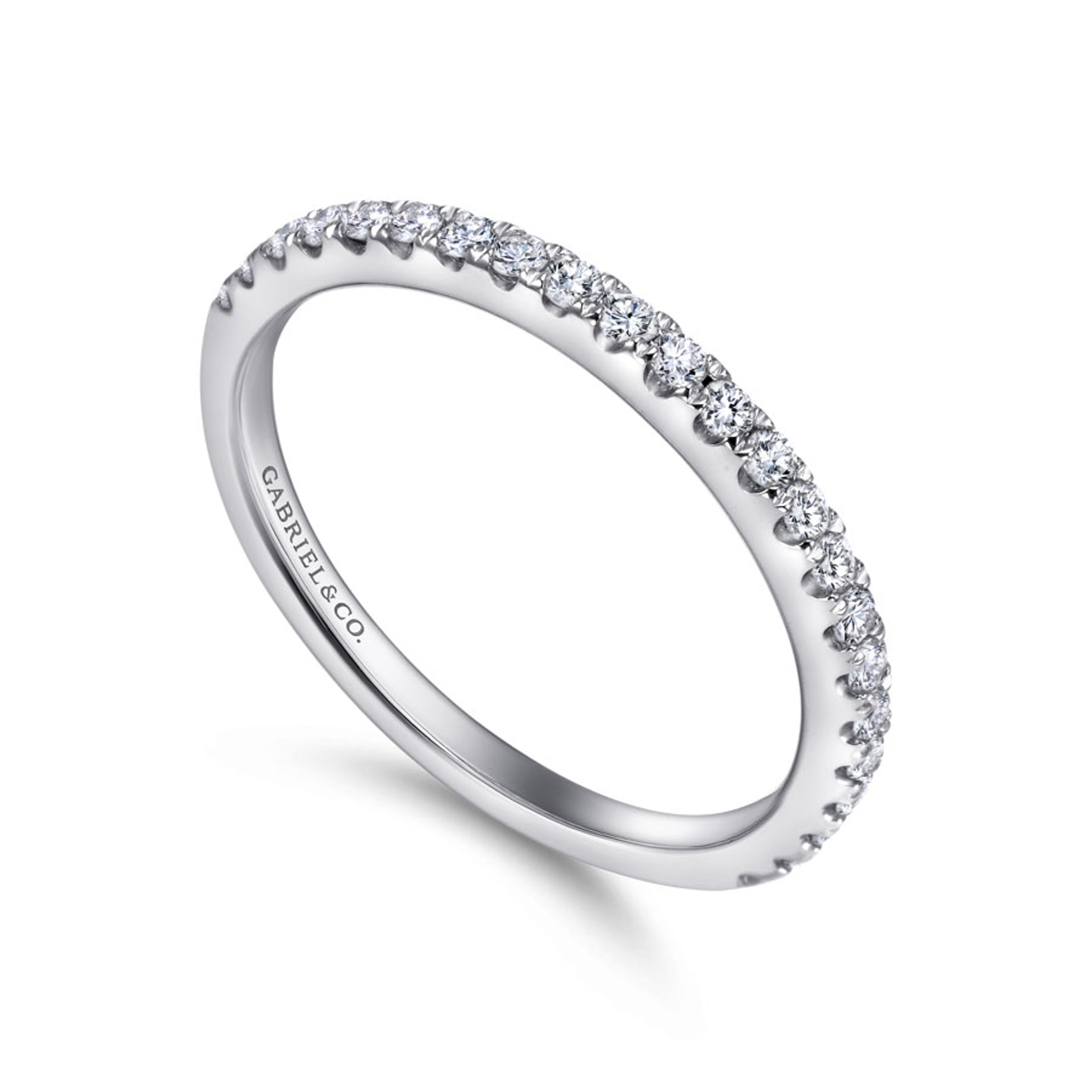 straight pave diamond wedding ring