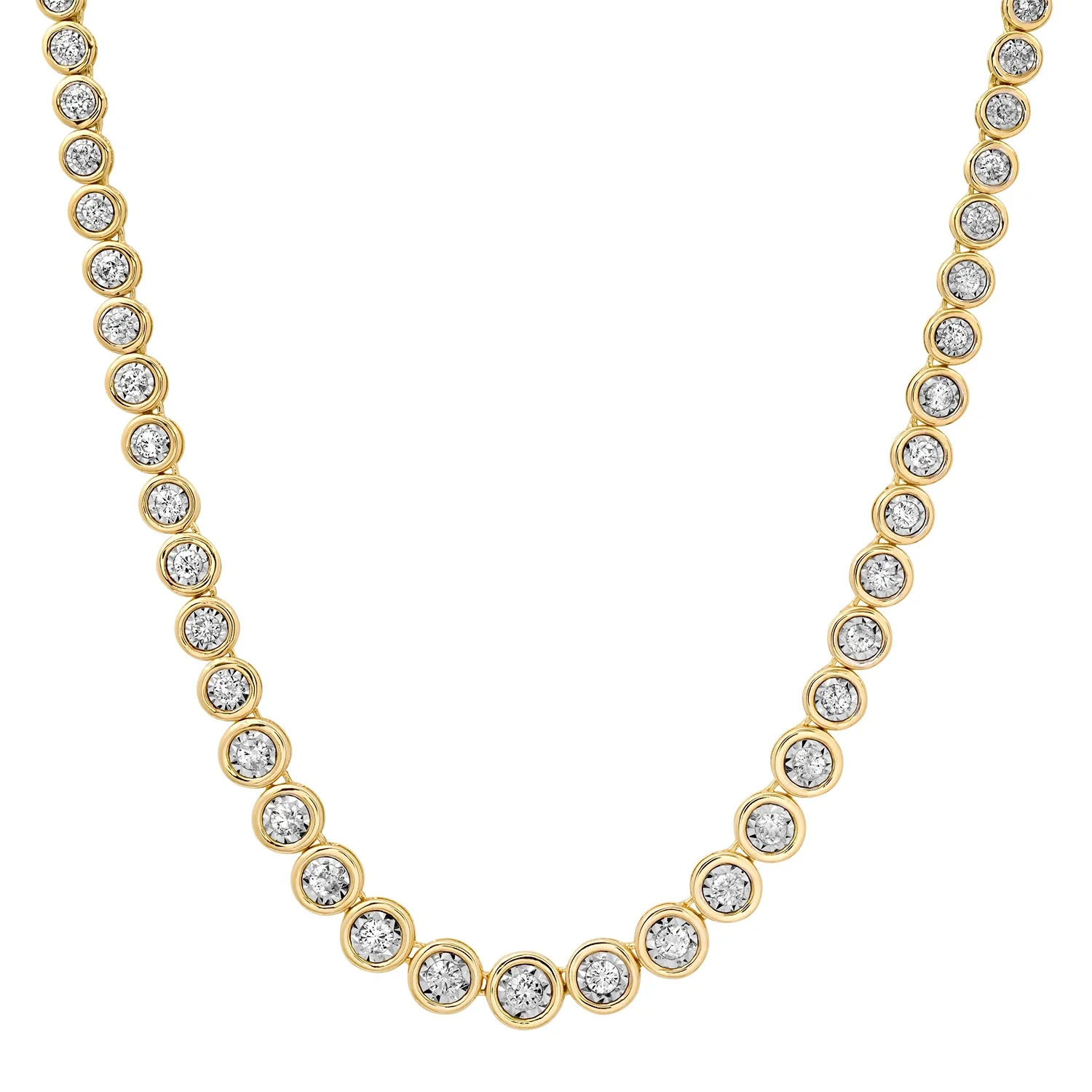 Round Bezel Lab Grown Diamond Necklace