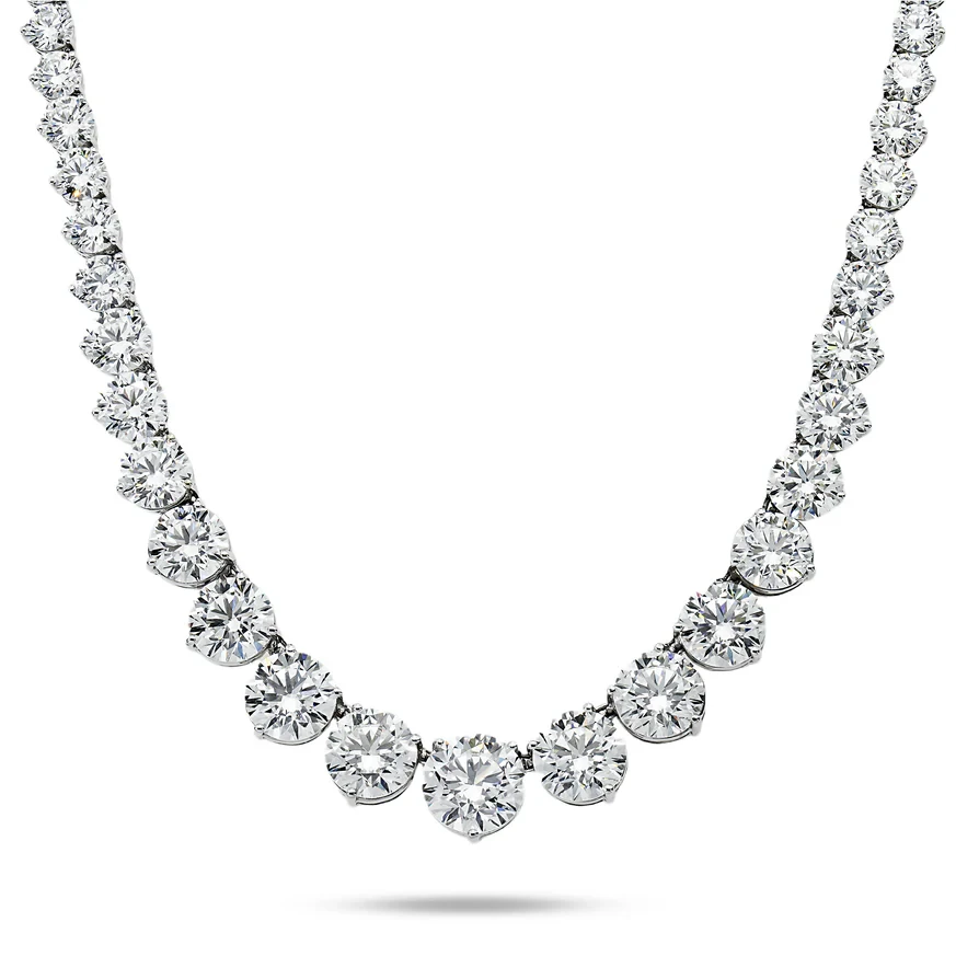 Large Graduated 3p Lab Grown Diamond Necklace