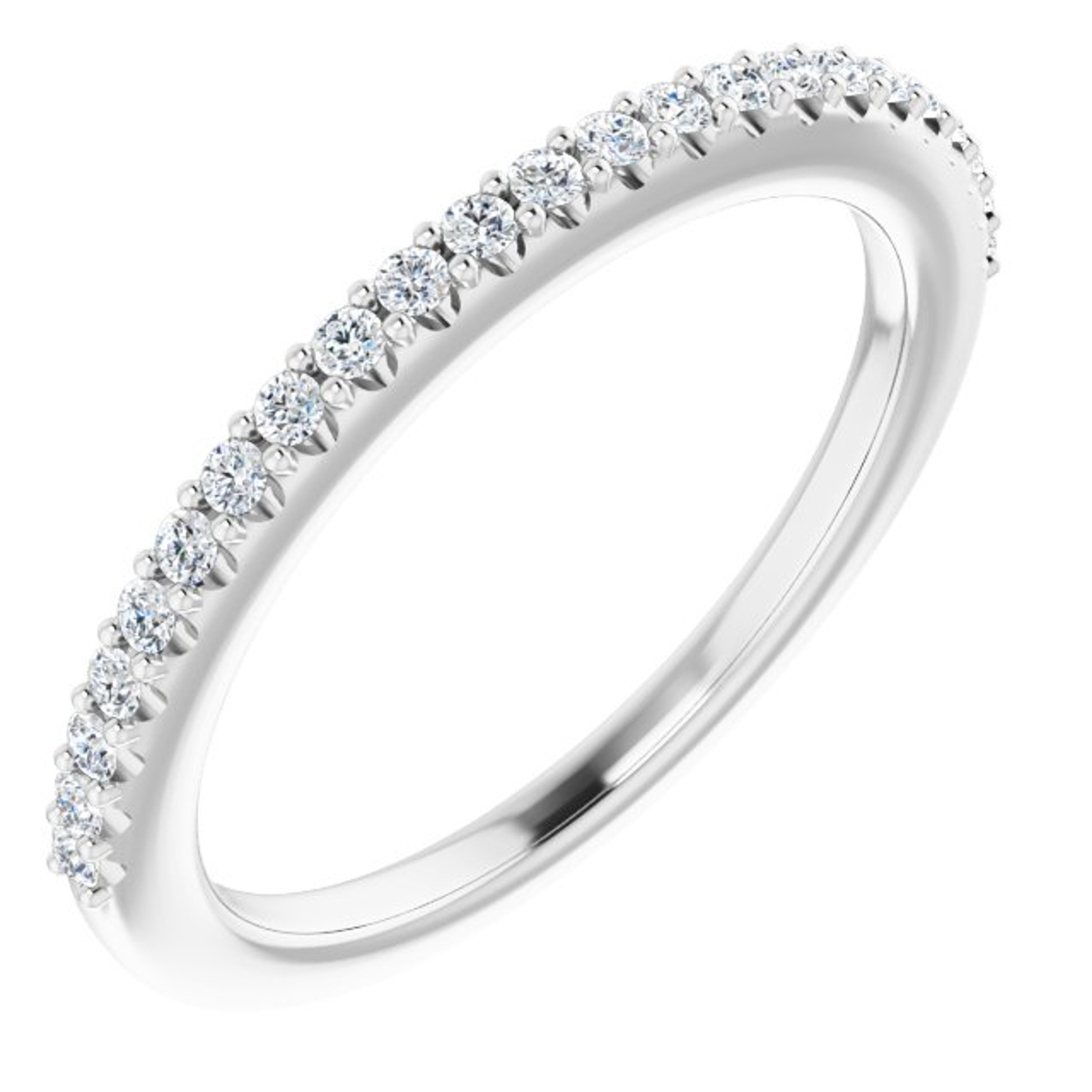 straight pave diamond wedding ring