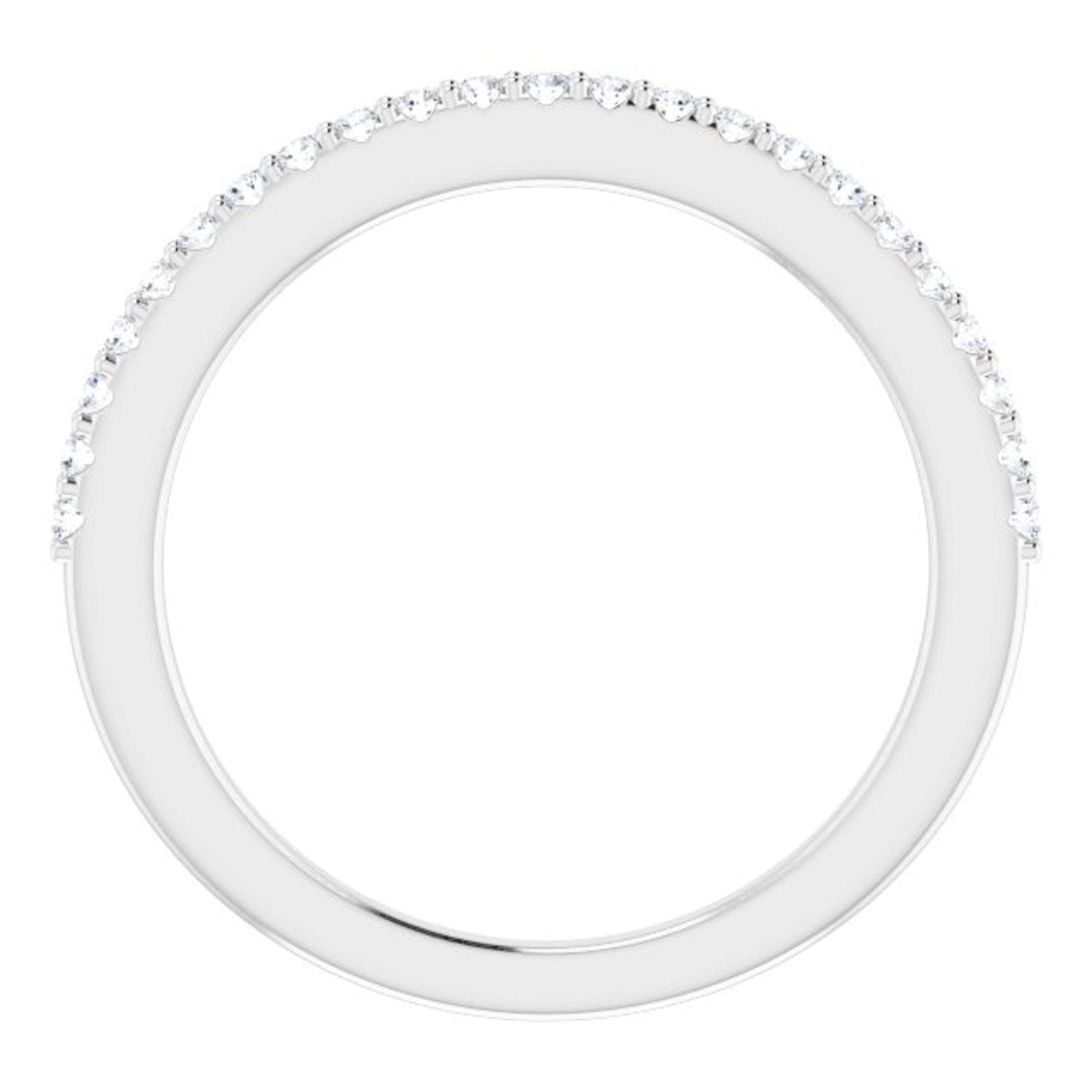 straight pave diamond wedding ring