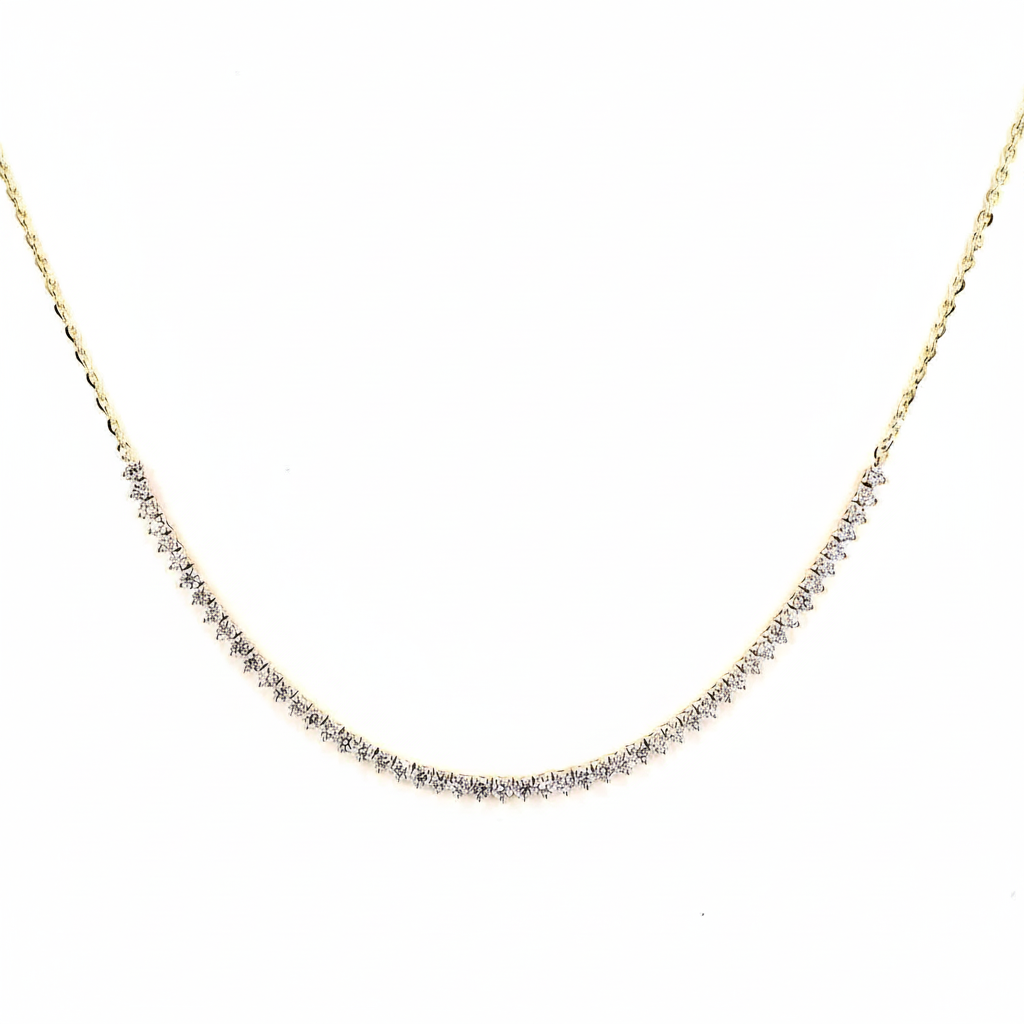 Straight Segment Lab Grown Diamond Necklace