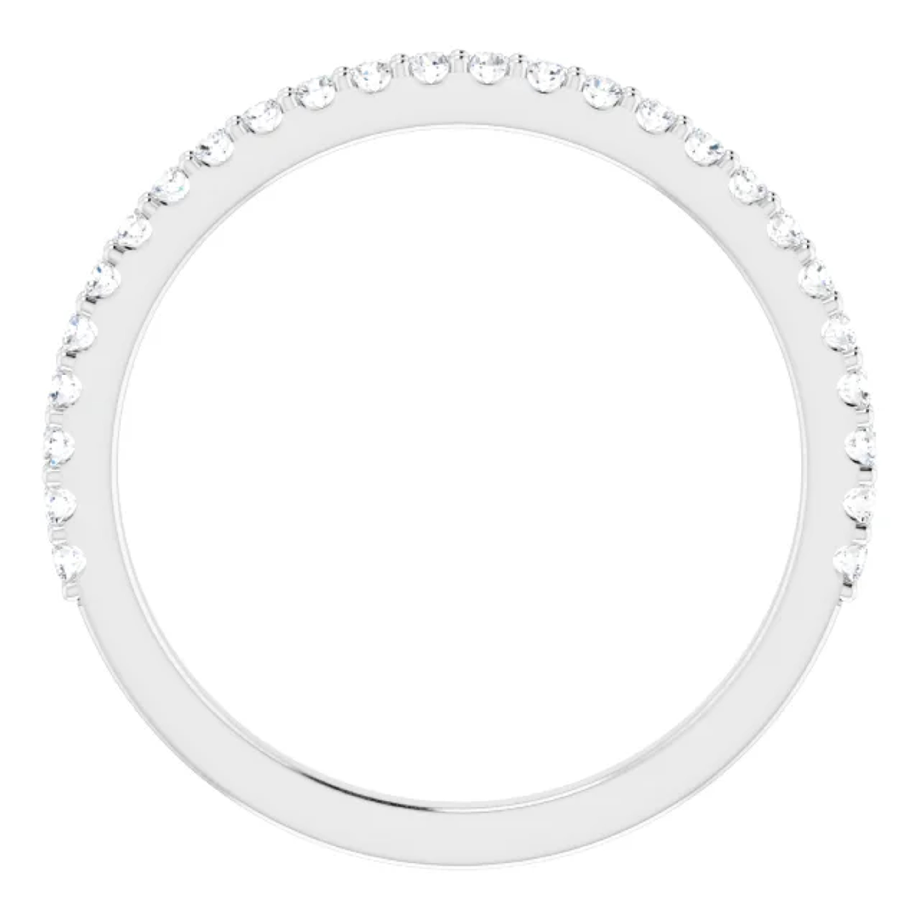 straight pave diamond wedding ring