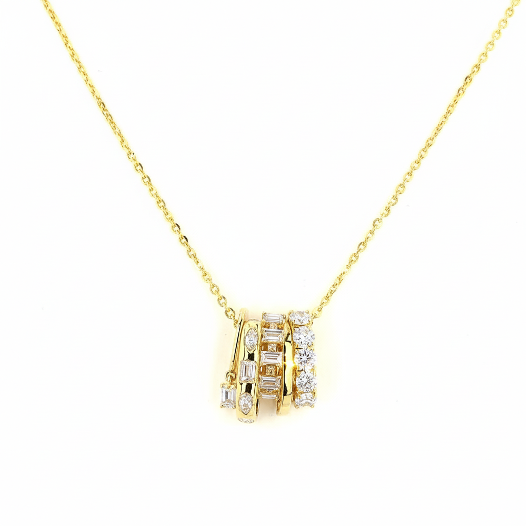 Multi Lab Grown Diamond Charm Necklace
