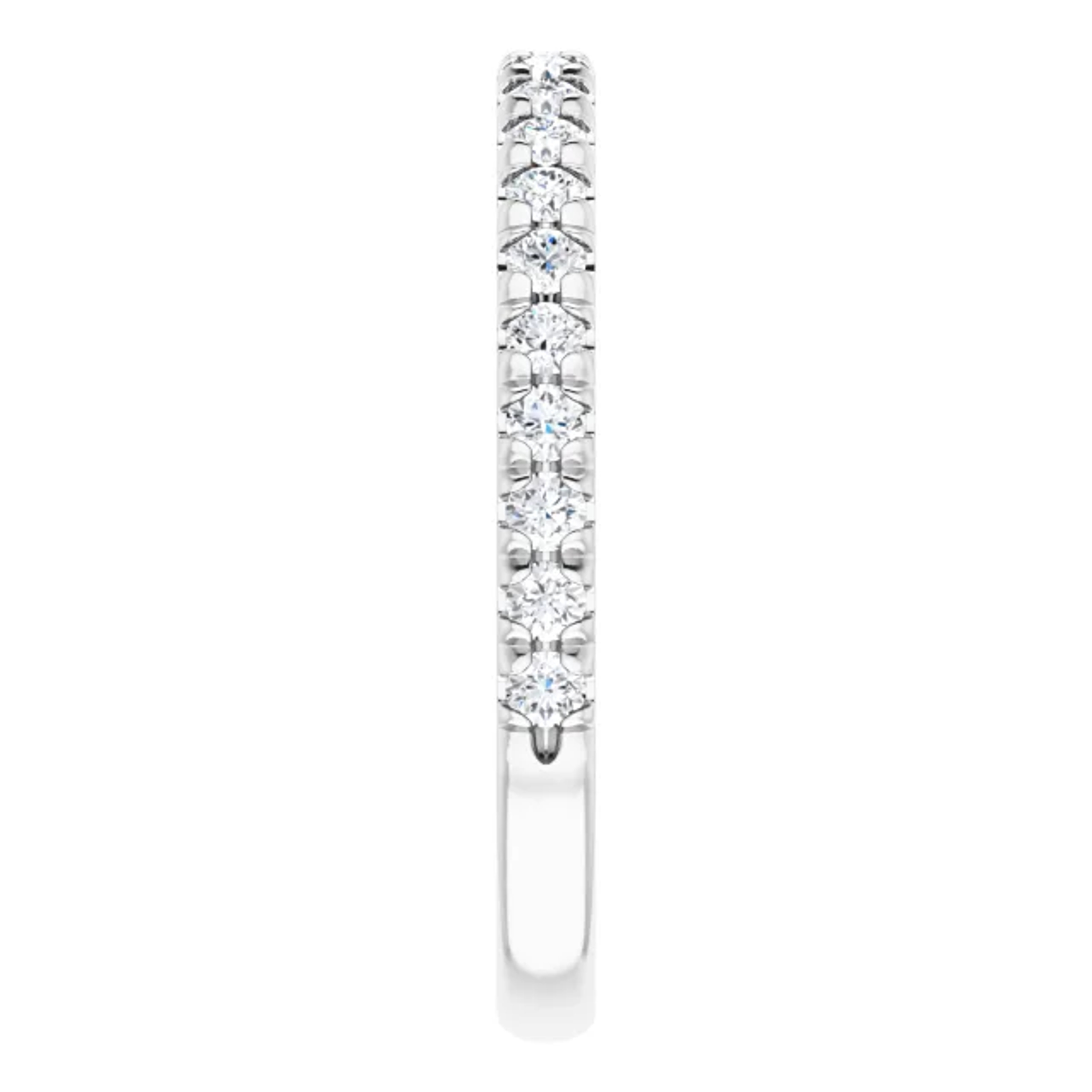french-set pave diamond wedding ring