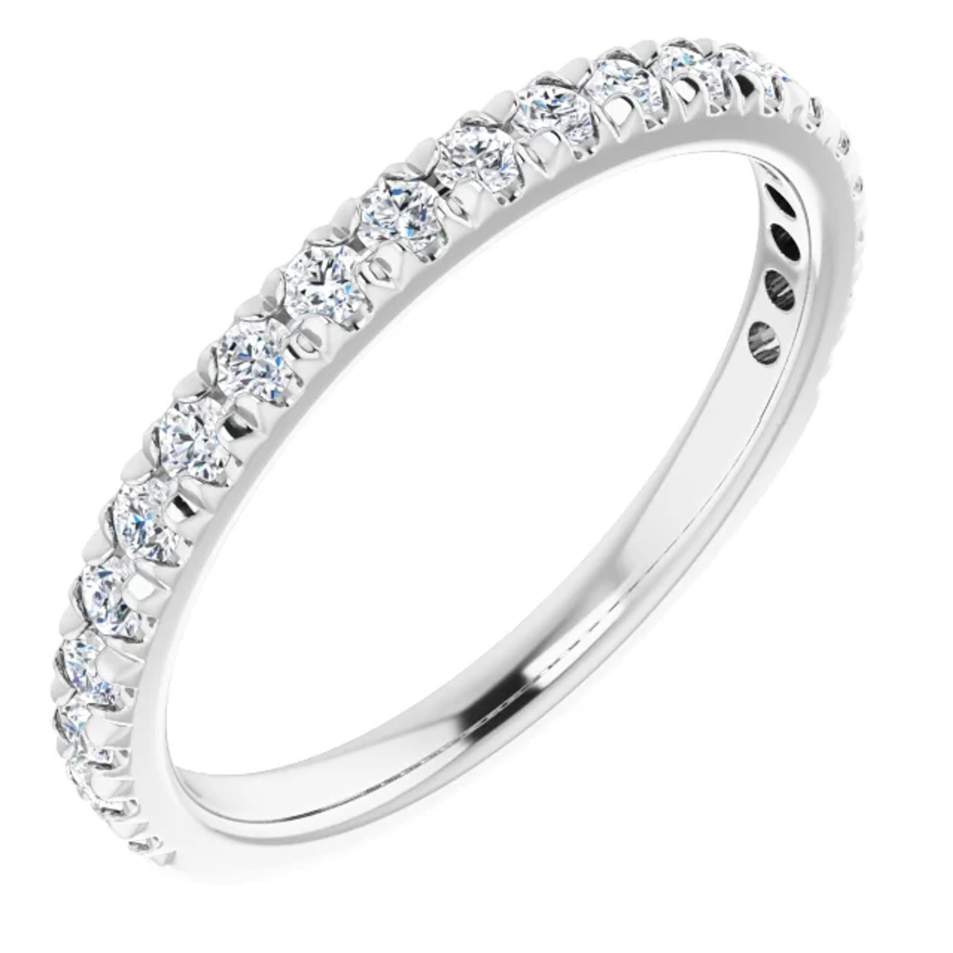 french-set pave diamond wedding ring