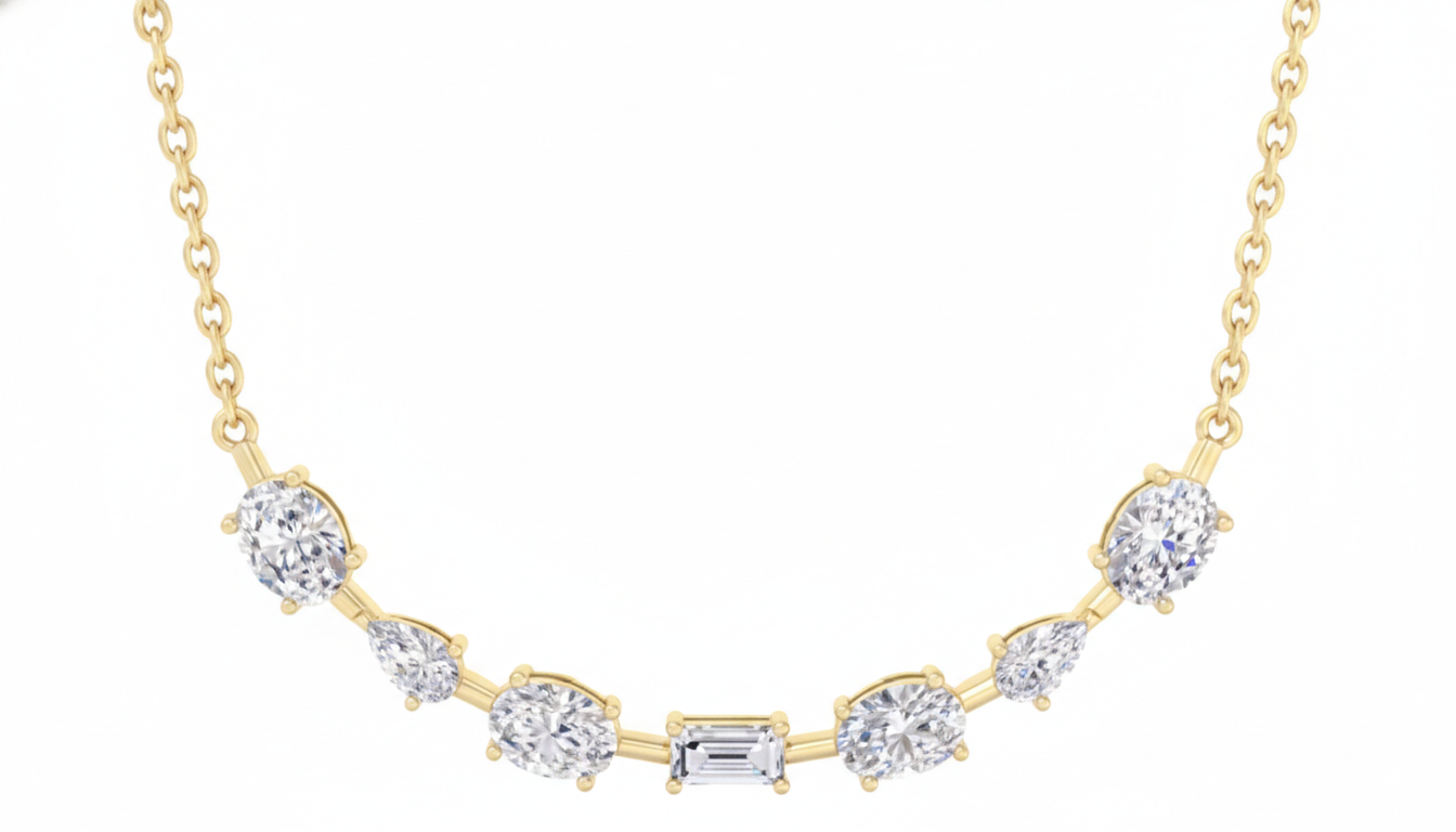Multi-Shape Smile Lab Grown Diamond Necklace