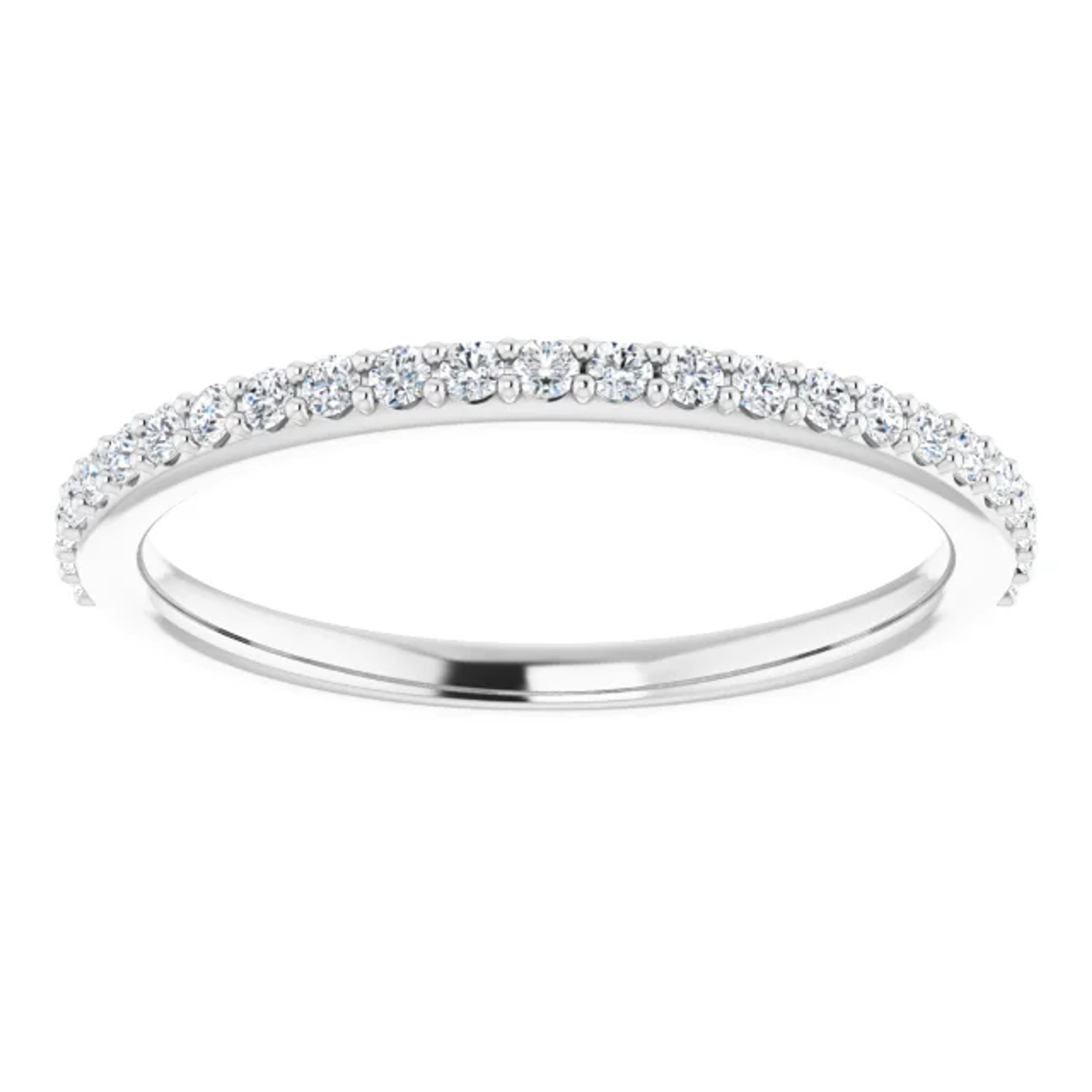 straight pave diamond wedding ring