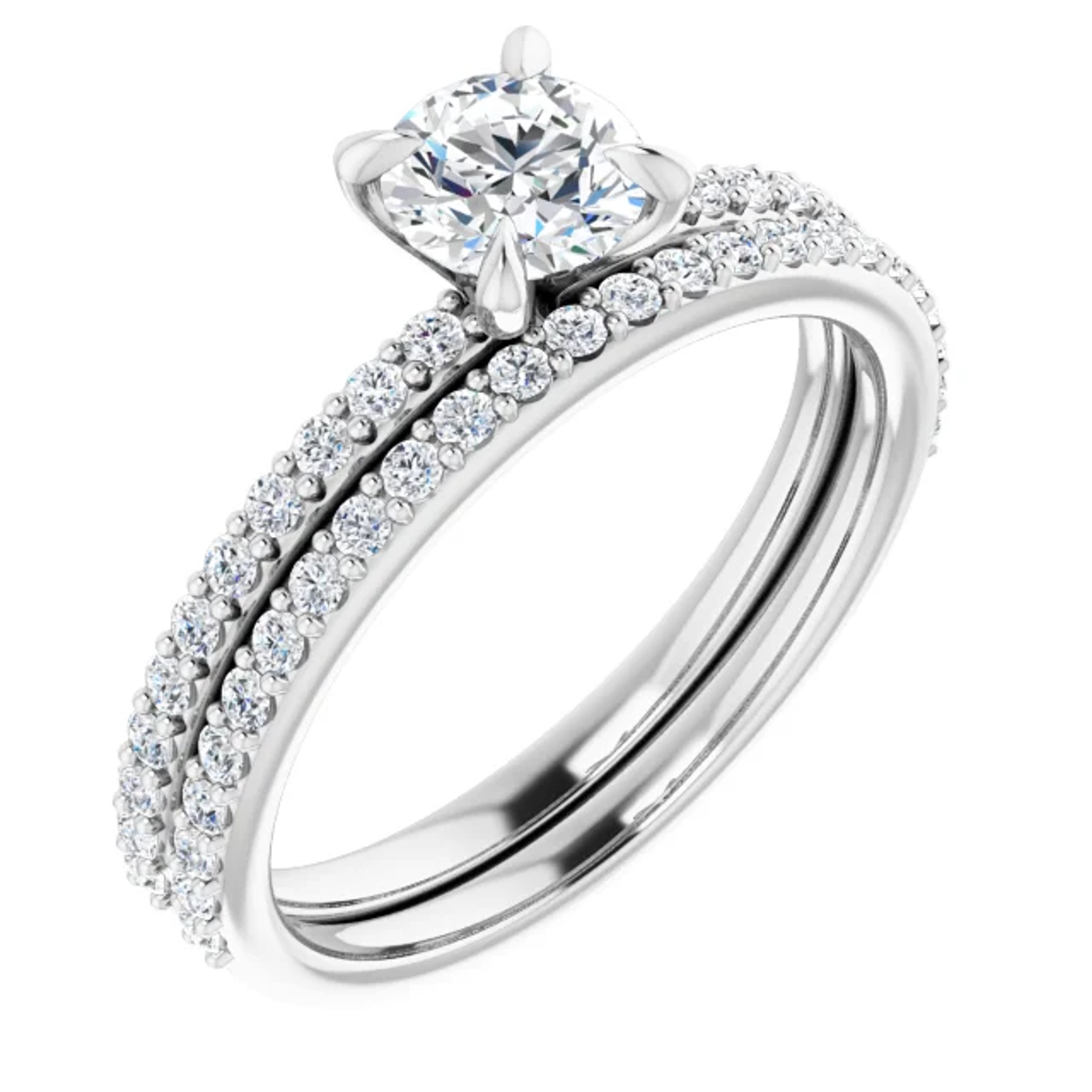 straight pave diamond wedding ring
