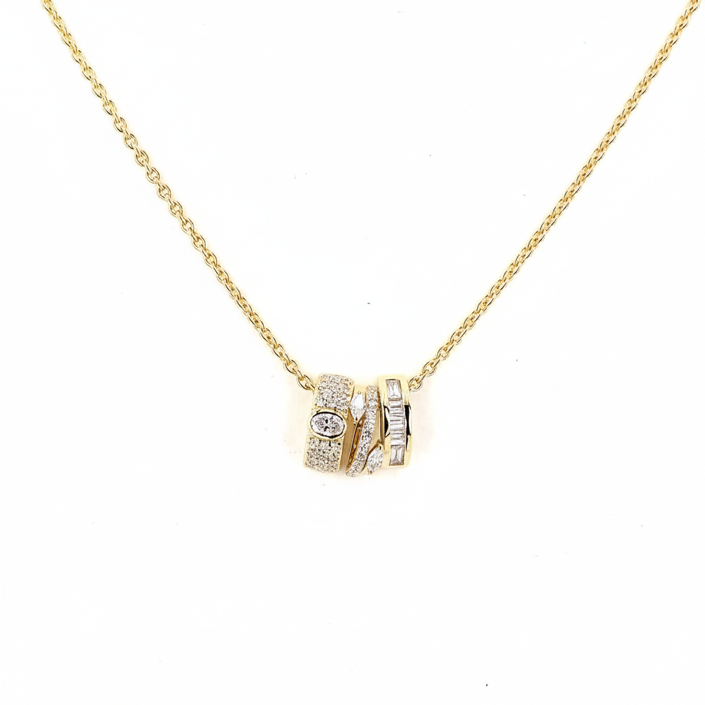 Semi Circle Lab Grown Diamond Charm Necklace
