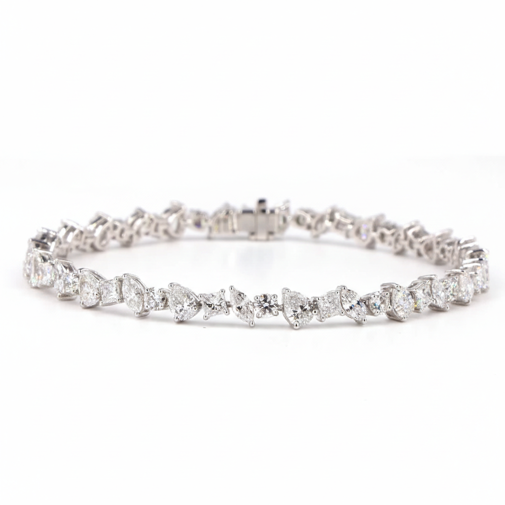 Multi-Shape Tilted Lab Grown Diamond Tennis Bracelet II