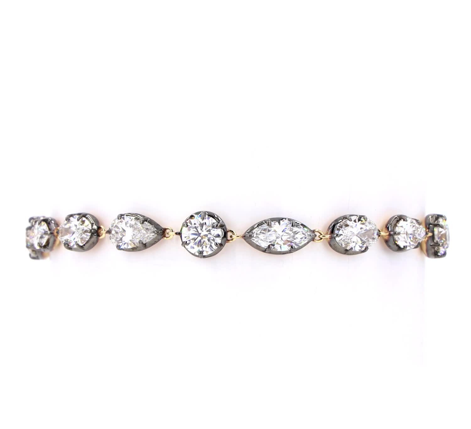 Georgian Multi Bezel Prong Lab Grown Diamond Bracelet