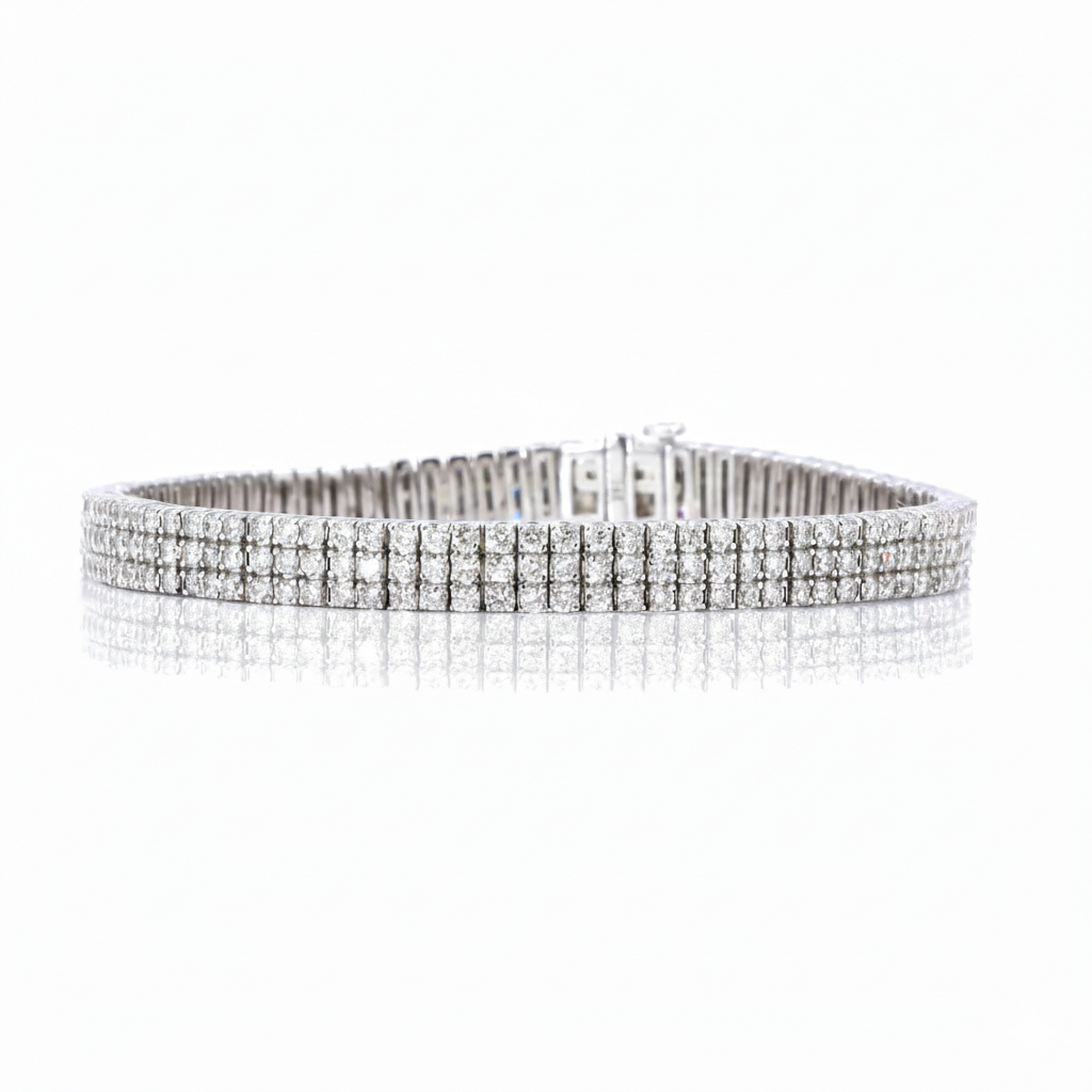 Three Row Flexible Lab Grown Diamond Bracelet