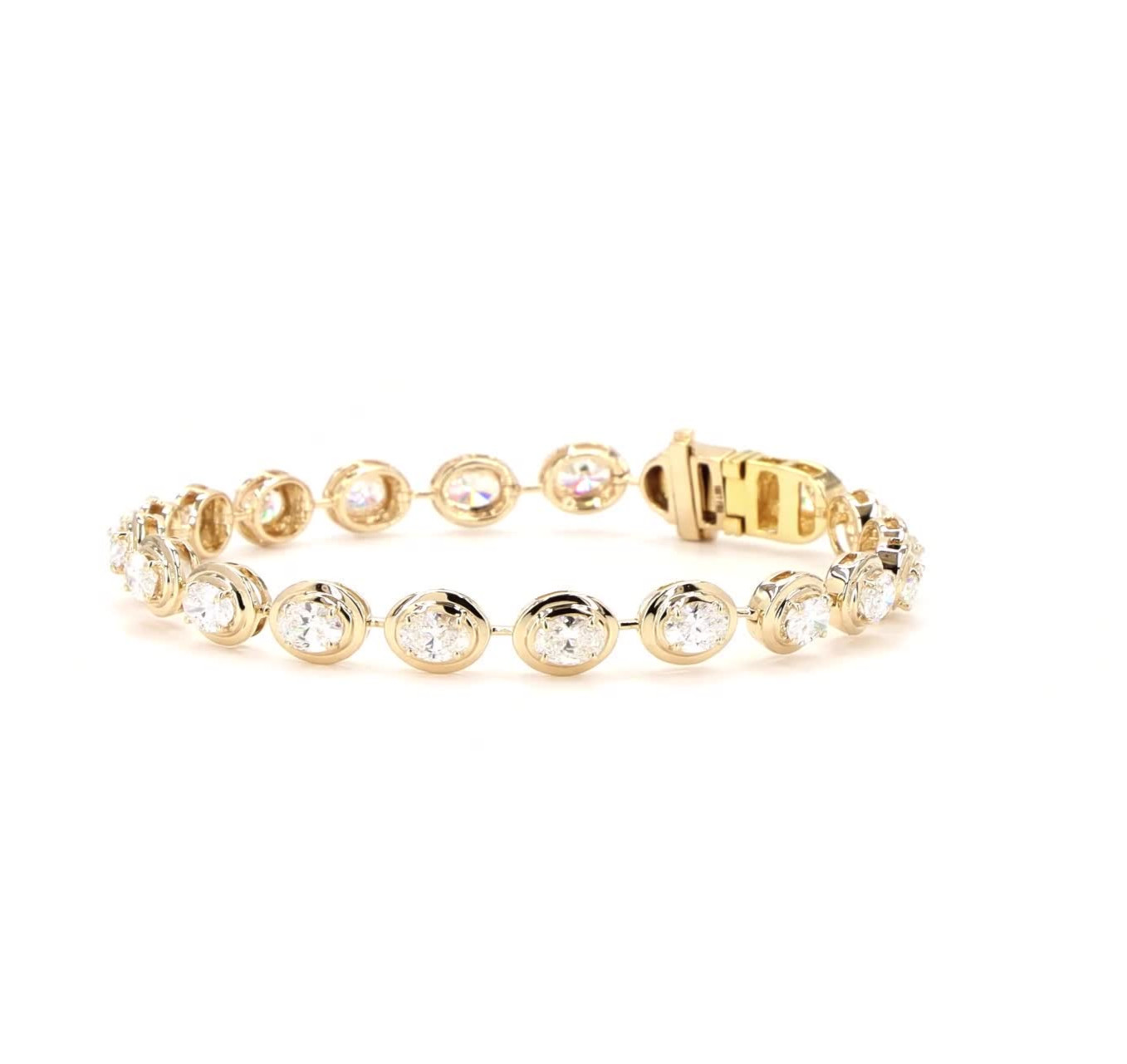 Tennis Double Bezel Oval Lab Grown Diamond Tennis Bracelet