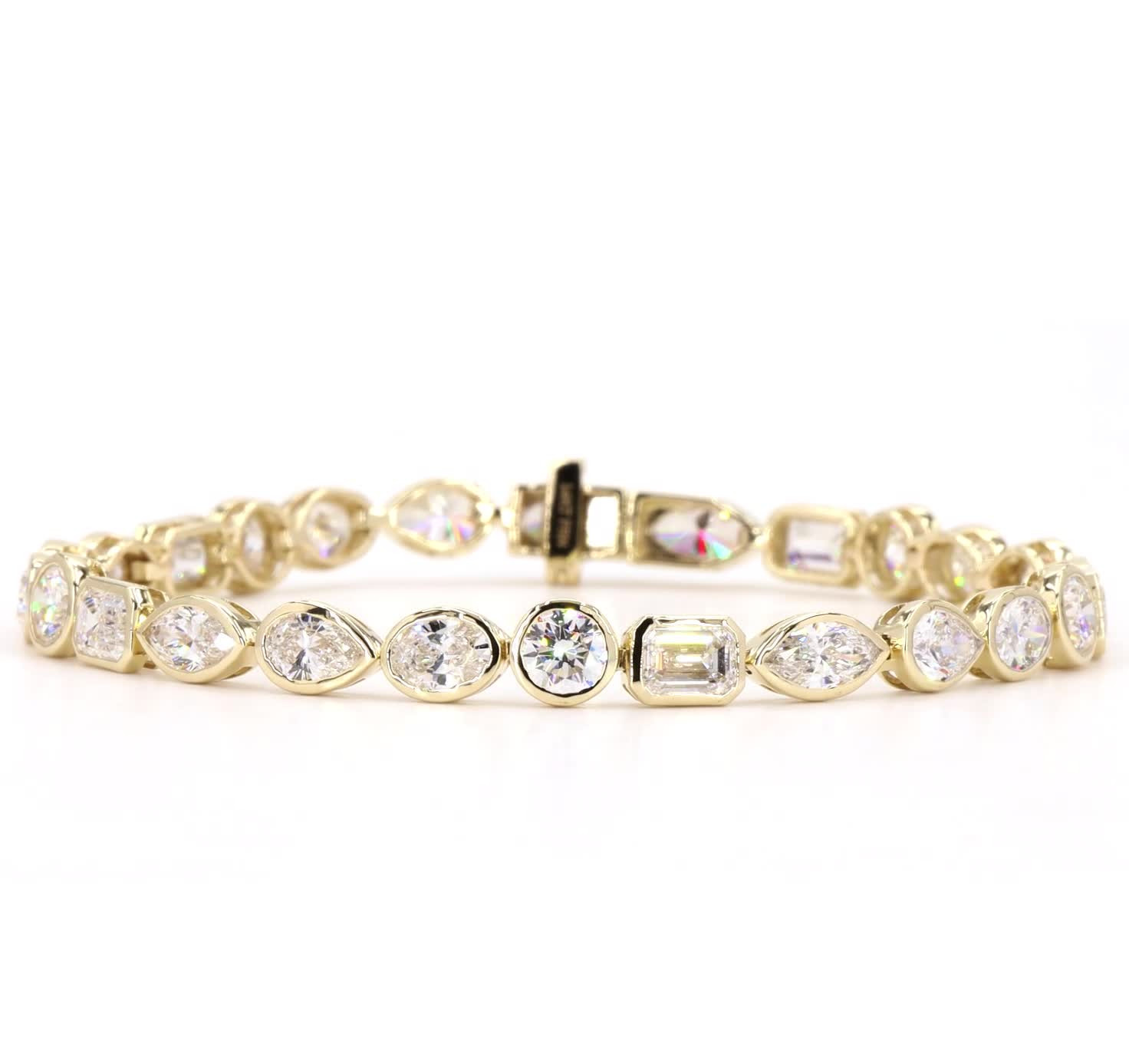 Multi-Shape Bezel Lab Grown Diamond Tennis Bracelet